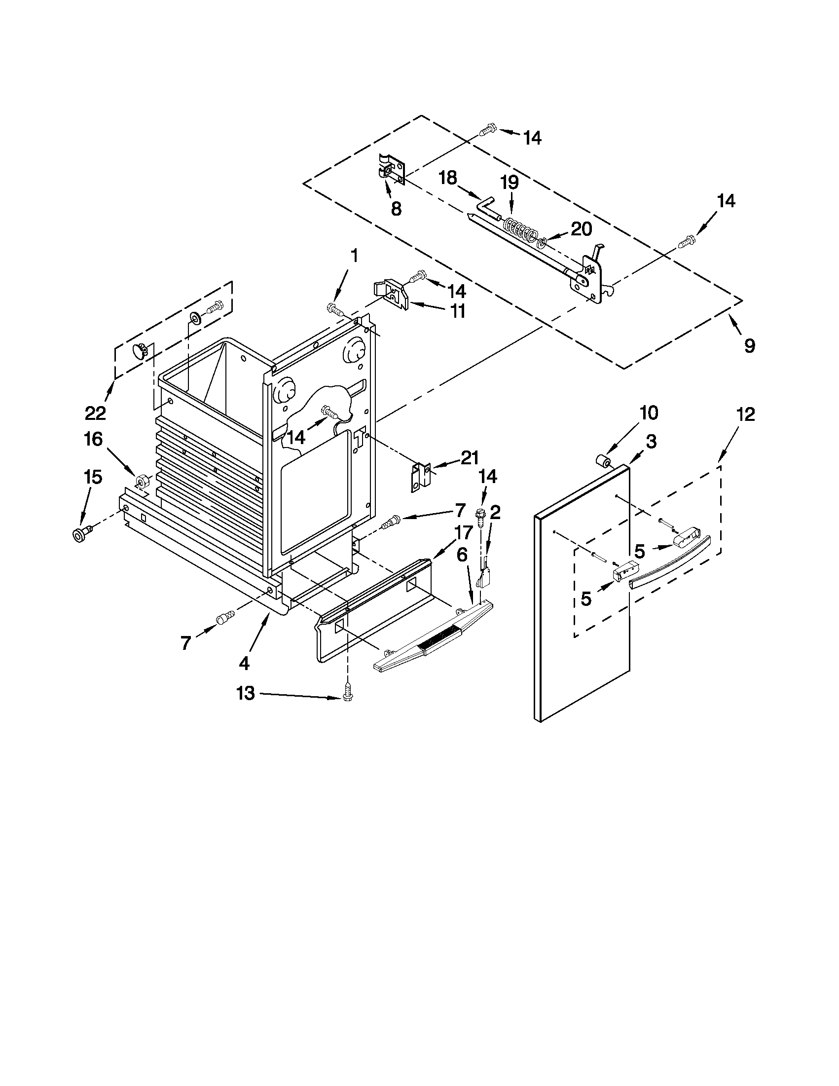 Whirlpool TU950QPXQ0 container parts diagram