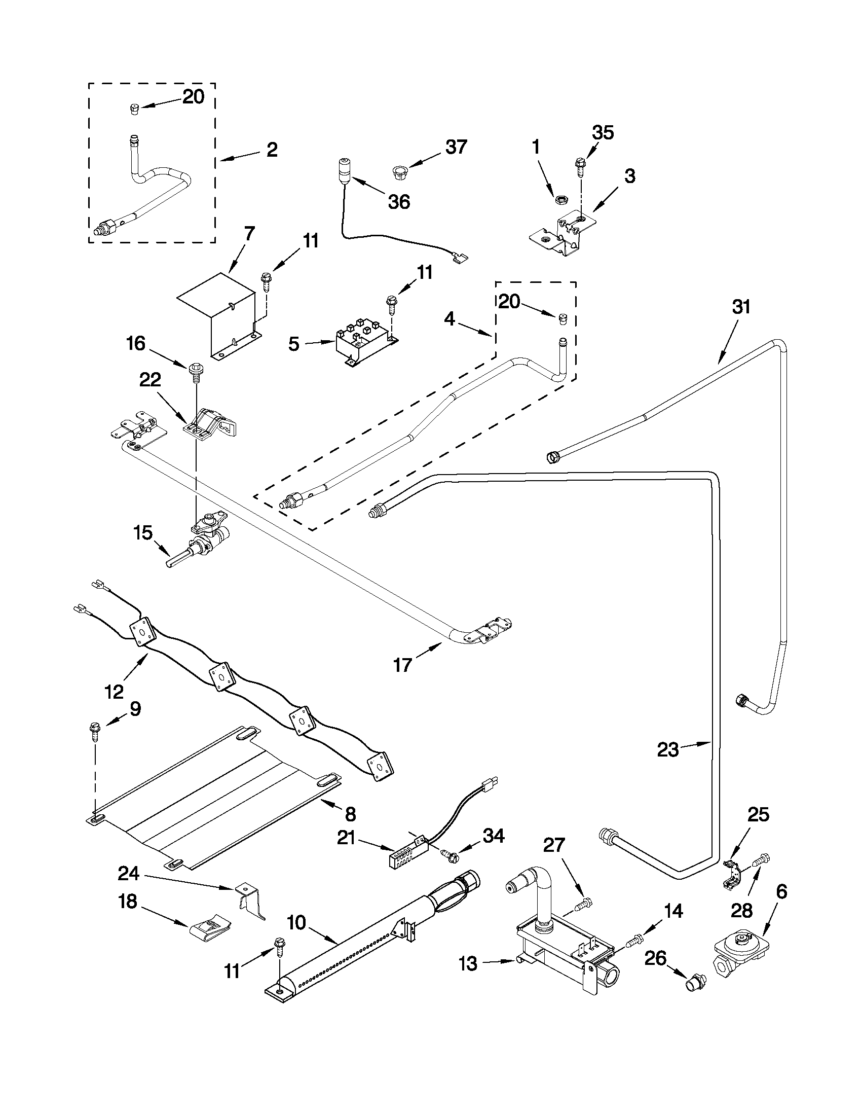 Amana AGR4422VDD0 manifold parts diagram