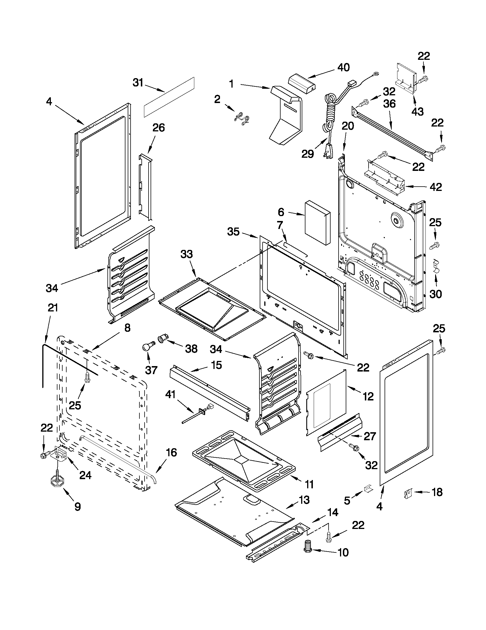 Amana AGR4422VDD0 chassis parts diagram