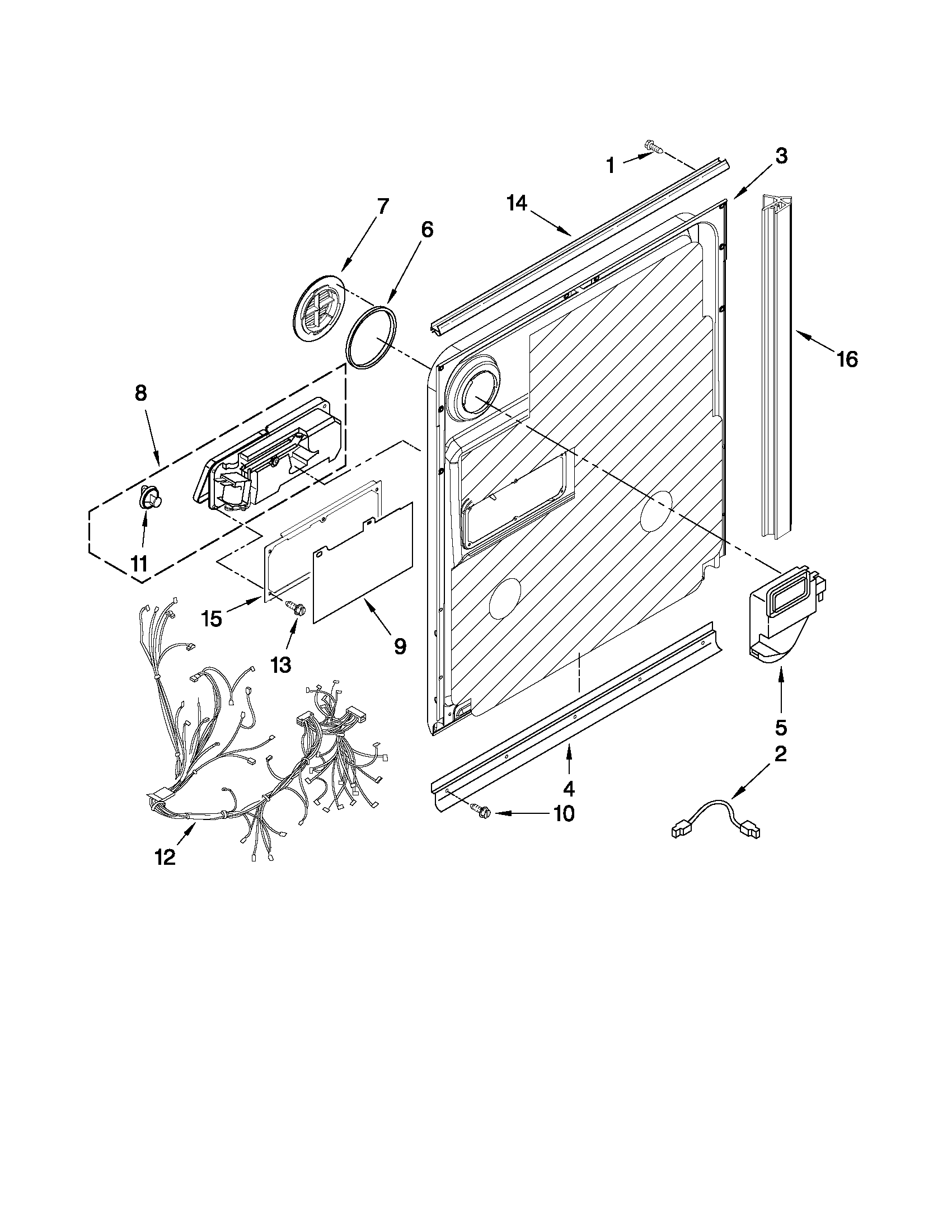 Maytag MDB7749AWW0 door parts diagram