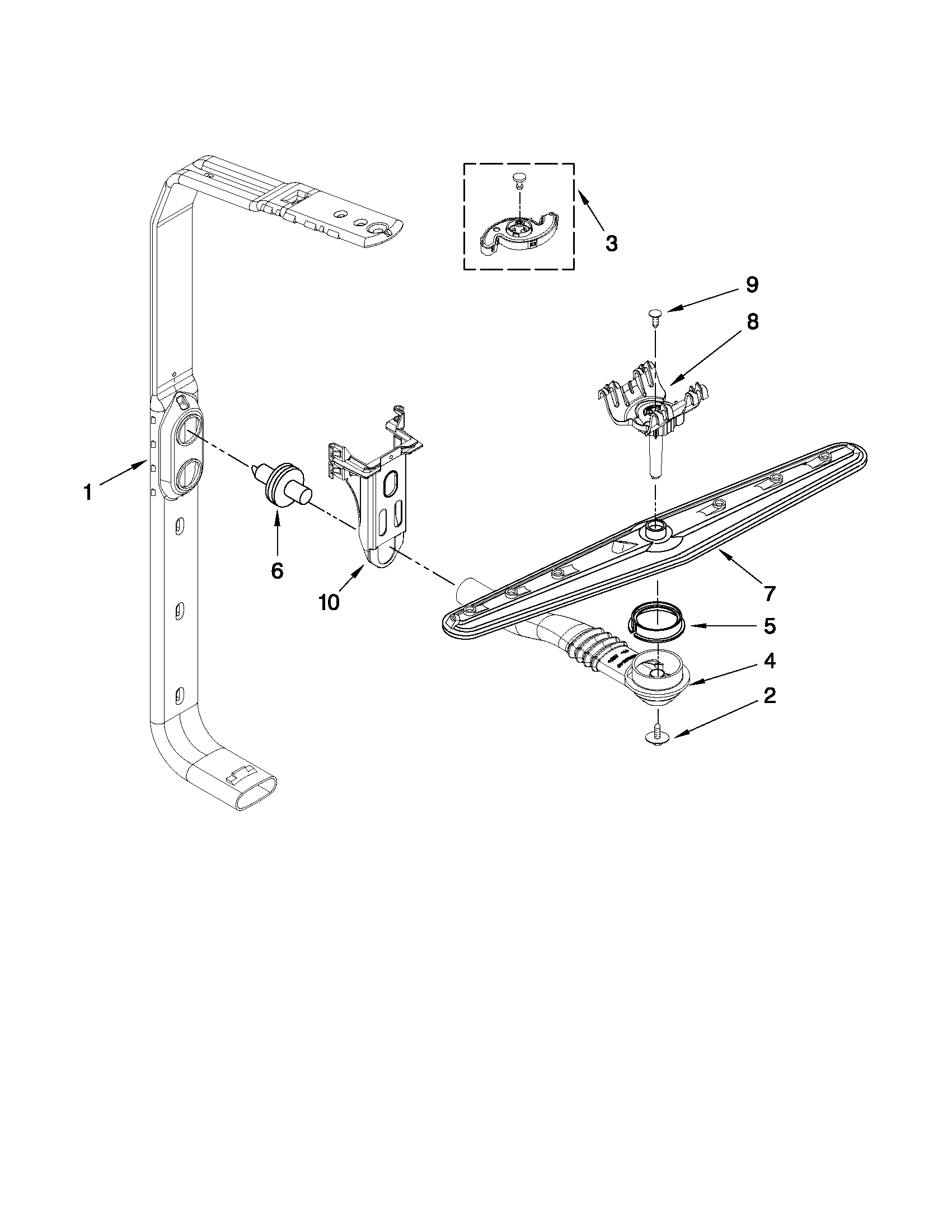 Maytag MDB7749AWW0 upper wash and rinse parts diagram