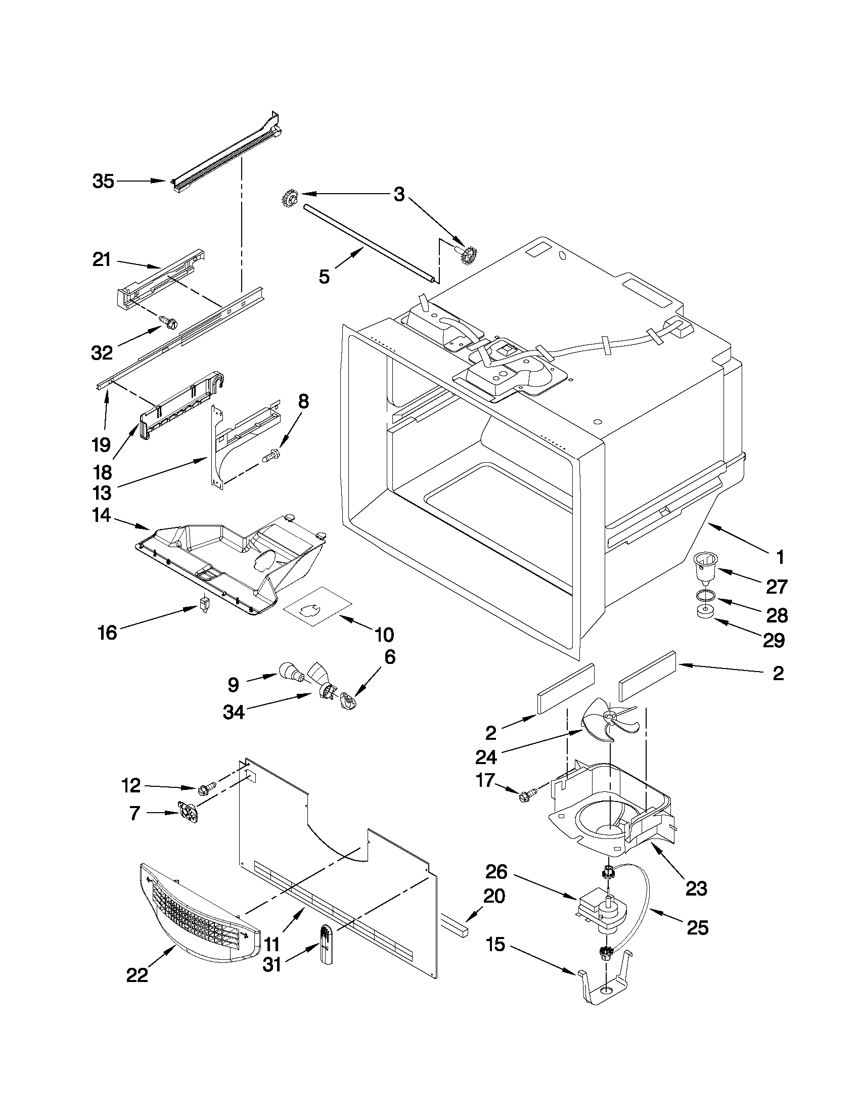 Maytag G37025PEAS5 freezer liner parts diagram