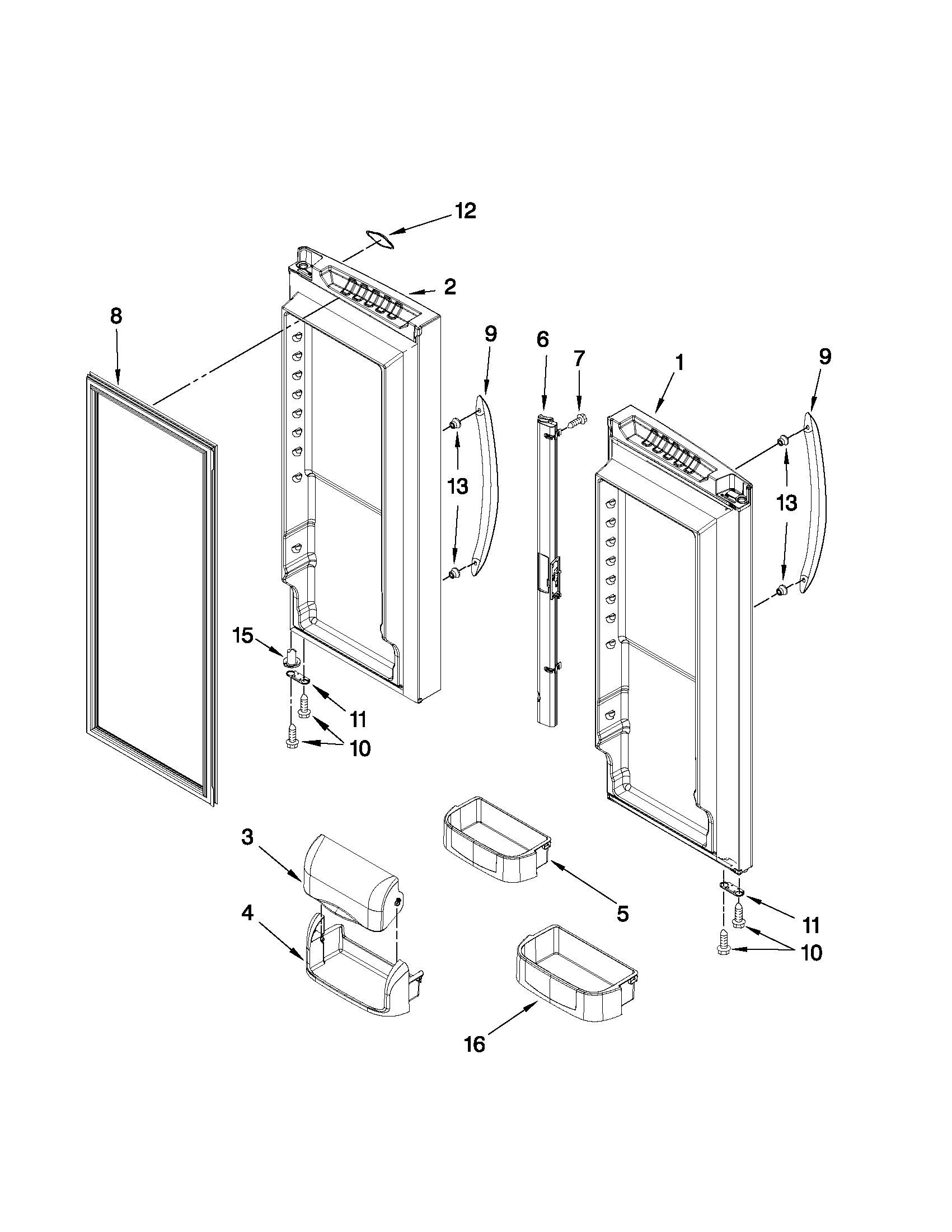 Maytag G37025PEAS5 refrigerator door parts diagram