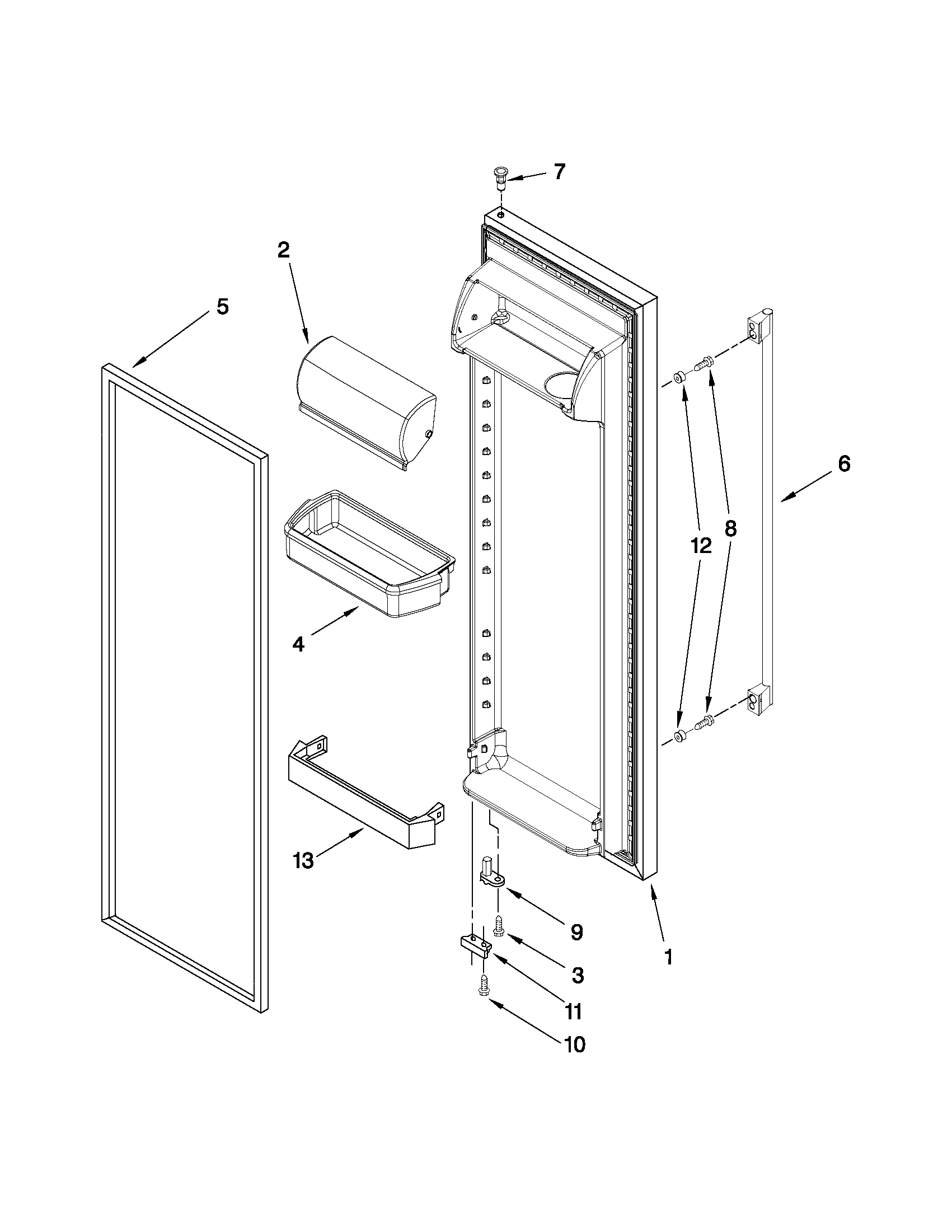 Ikea ID5HHEXWS01 refrigerator door parts diagram