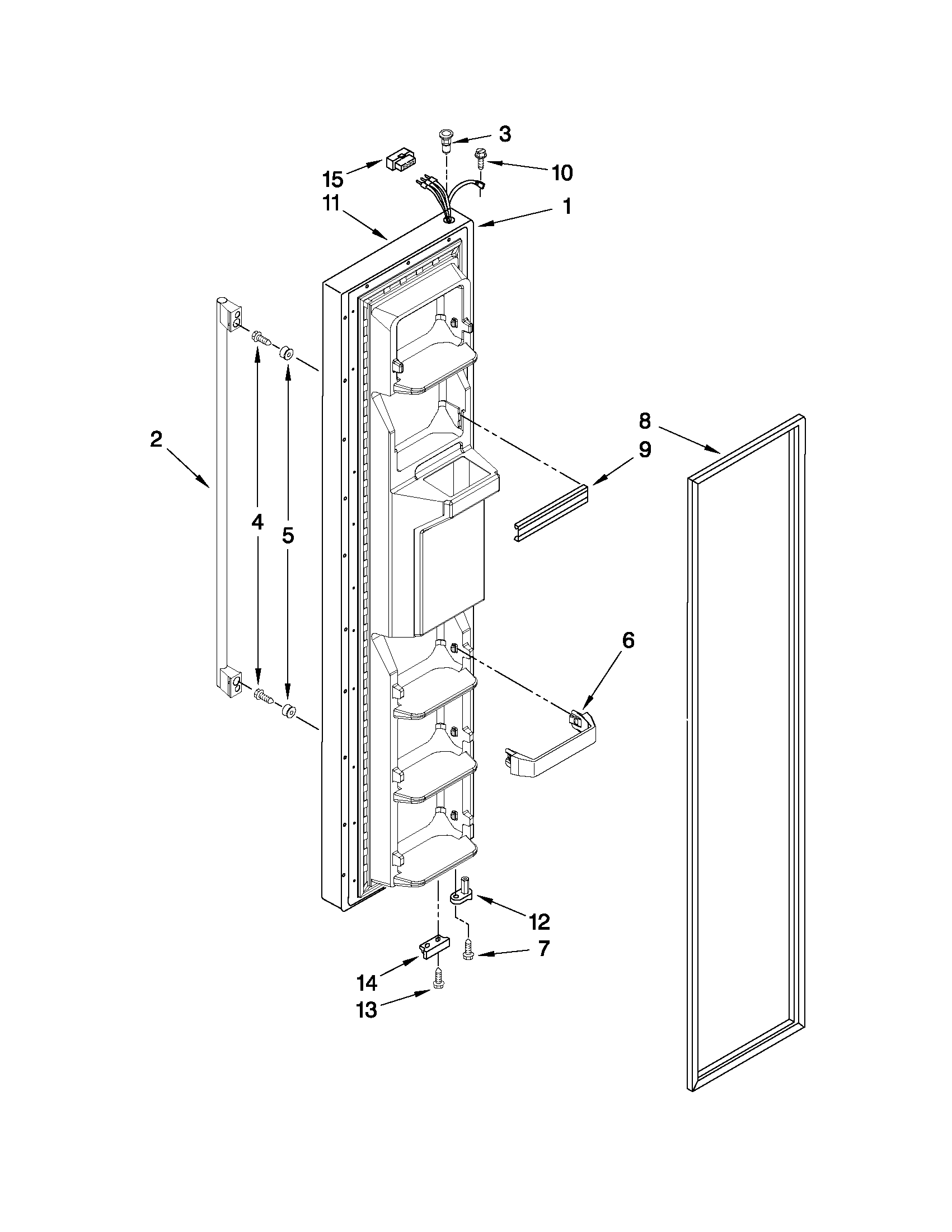 Ikea ID5HHEXWS01 freezer door parts diagram