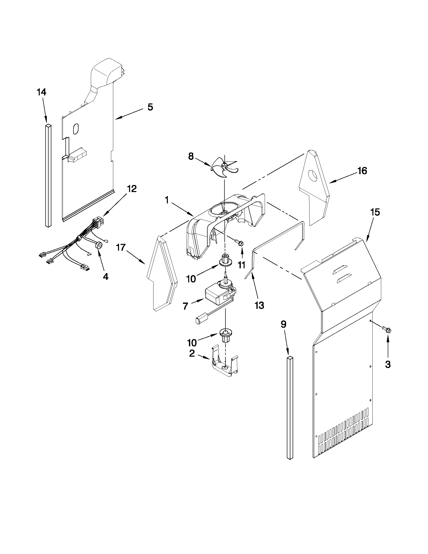 Ikea ID5HHEXWS01 air flow parts diagram