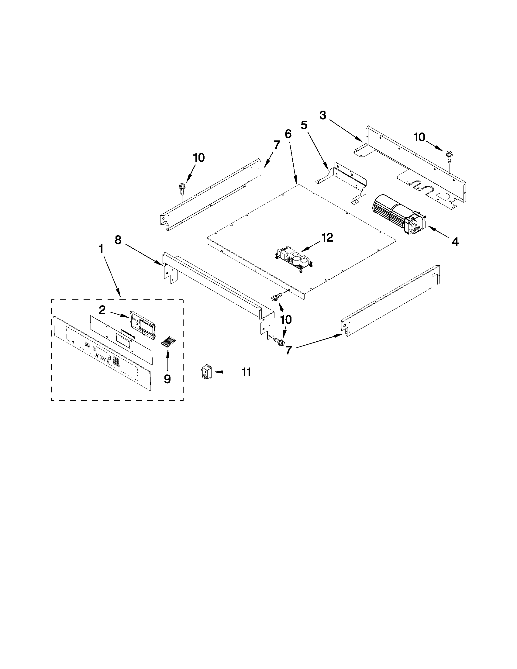 Jenn-Air JJW2330WS00 control panel parts diagram