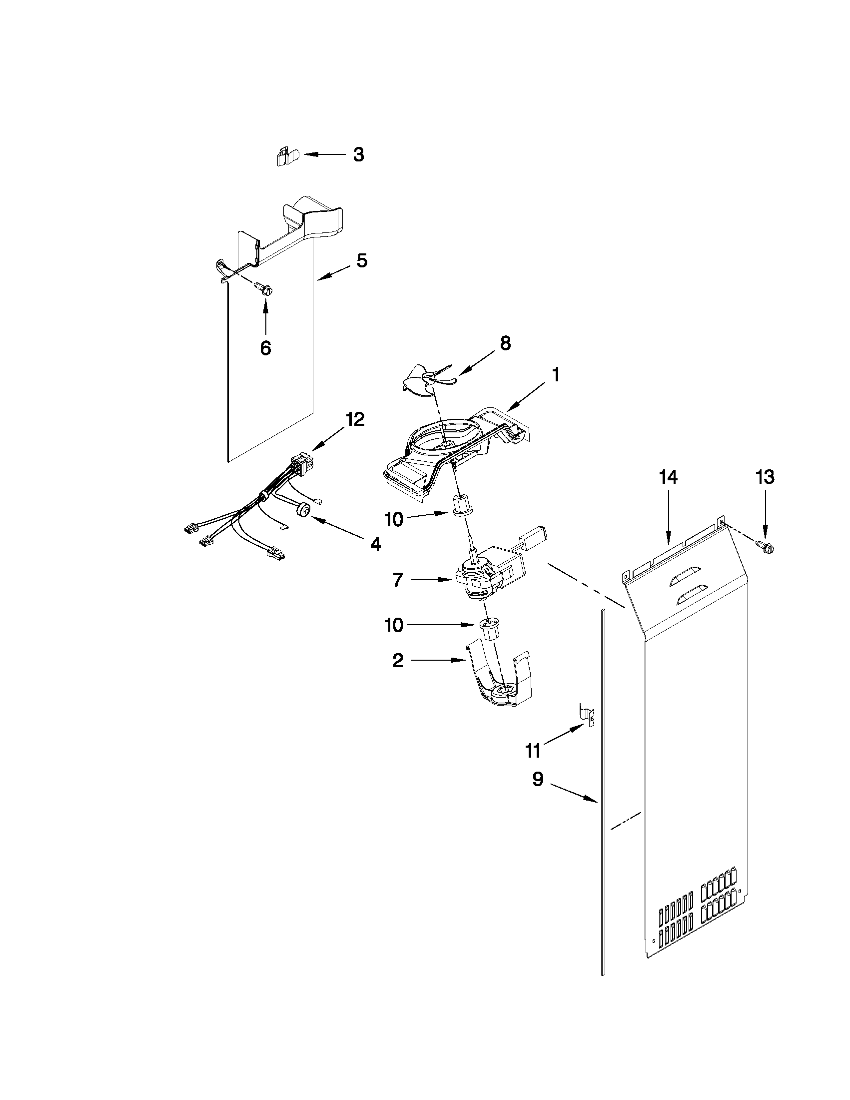 Whirlpool BRS62CBANA00 air flow parts diagram