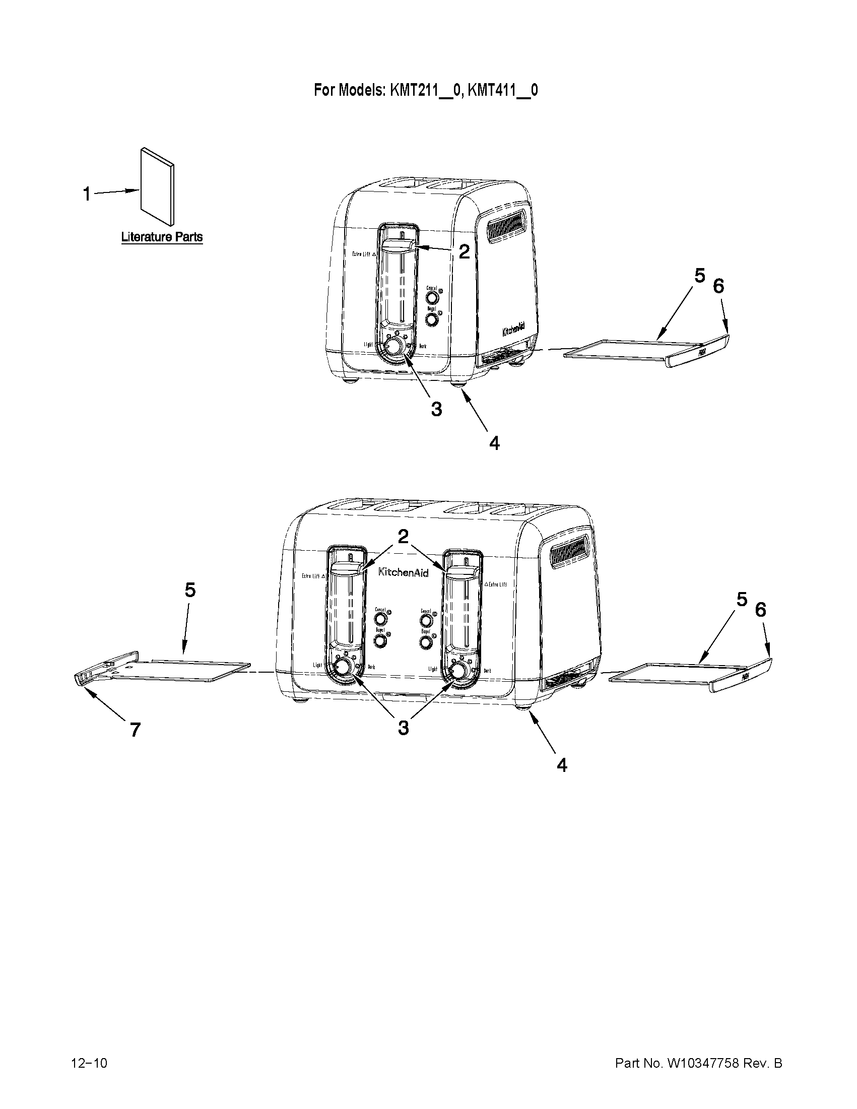 KitchenAid KMT211CU0 unit parts diagram