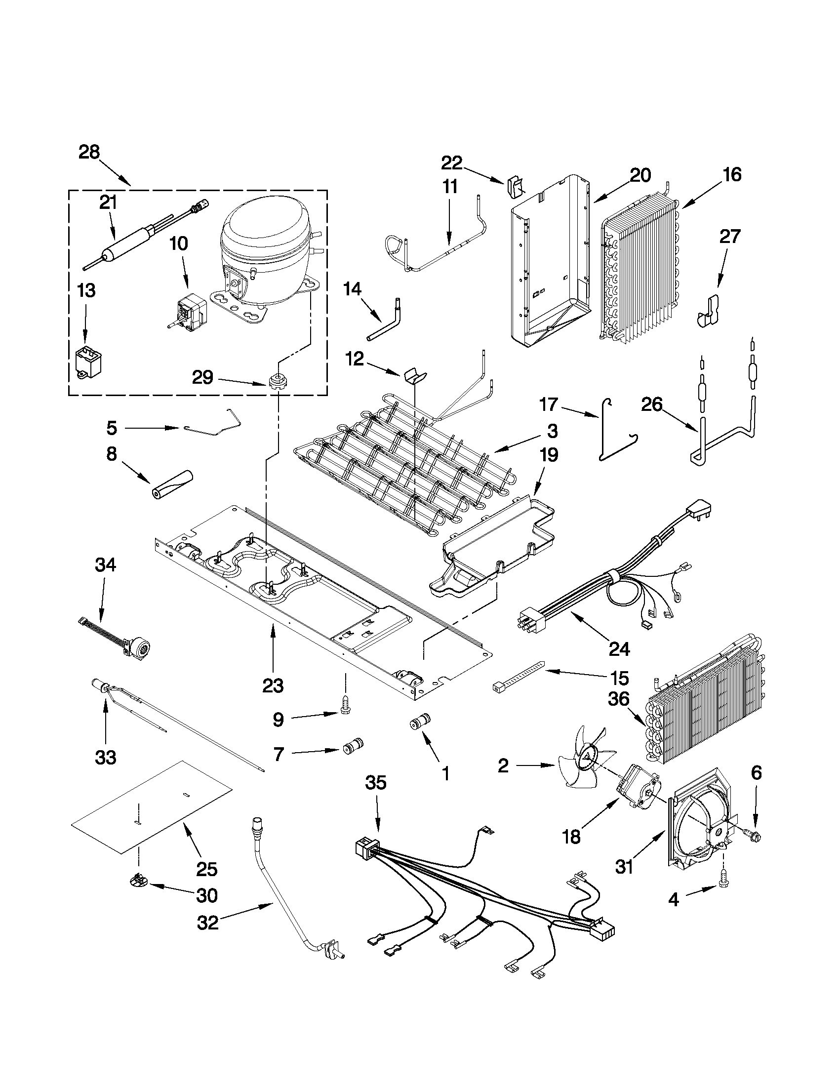 Whirlpool 7WSC19D2XW00 unit parts diagram