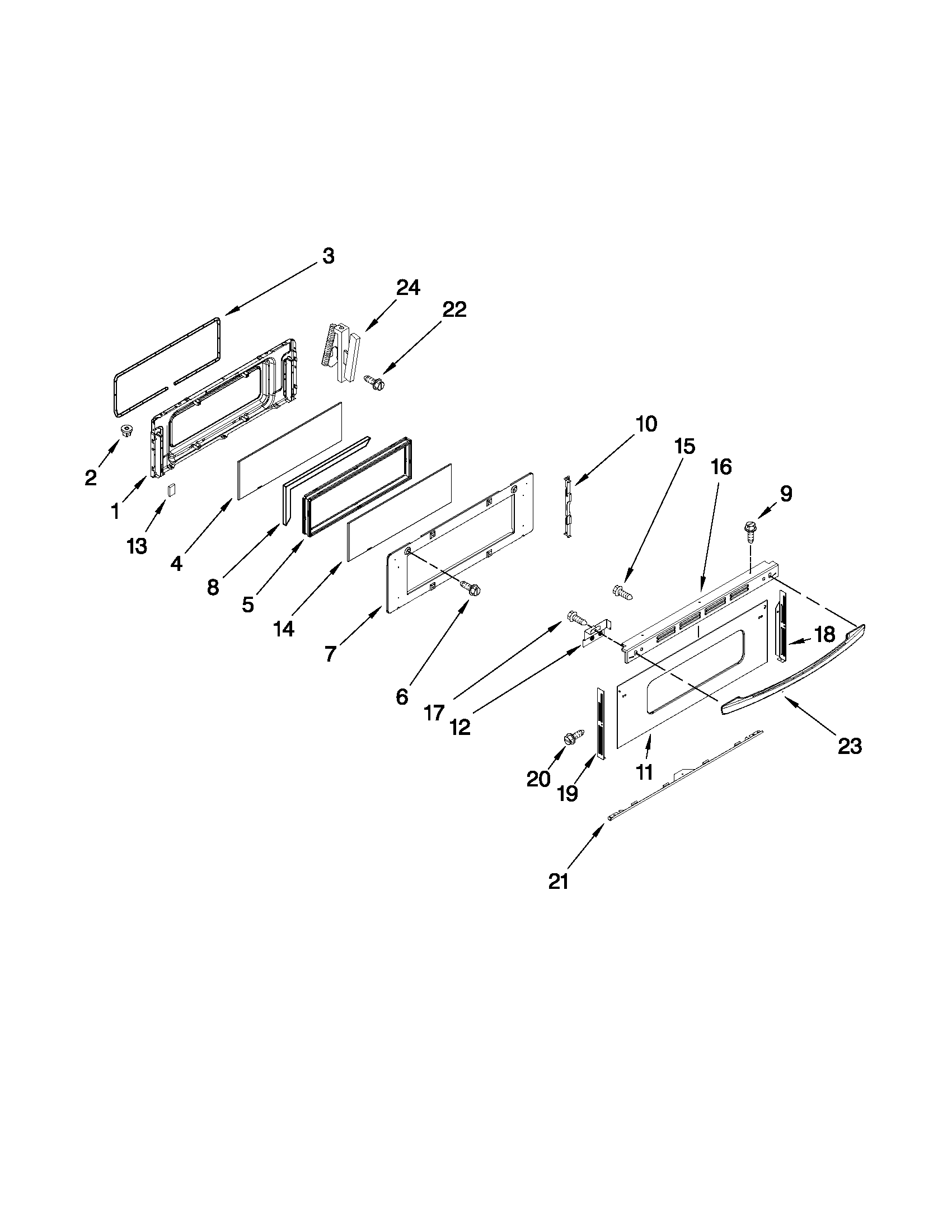 Maytag MER6741BAW17 upper door parts diagram