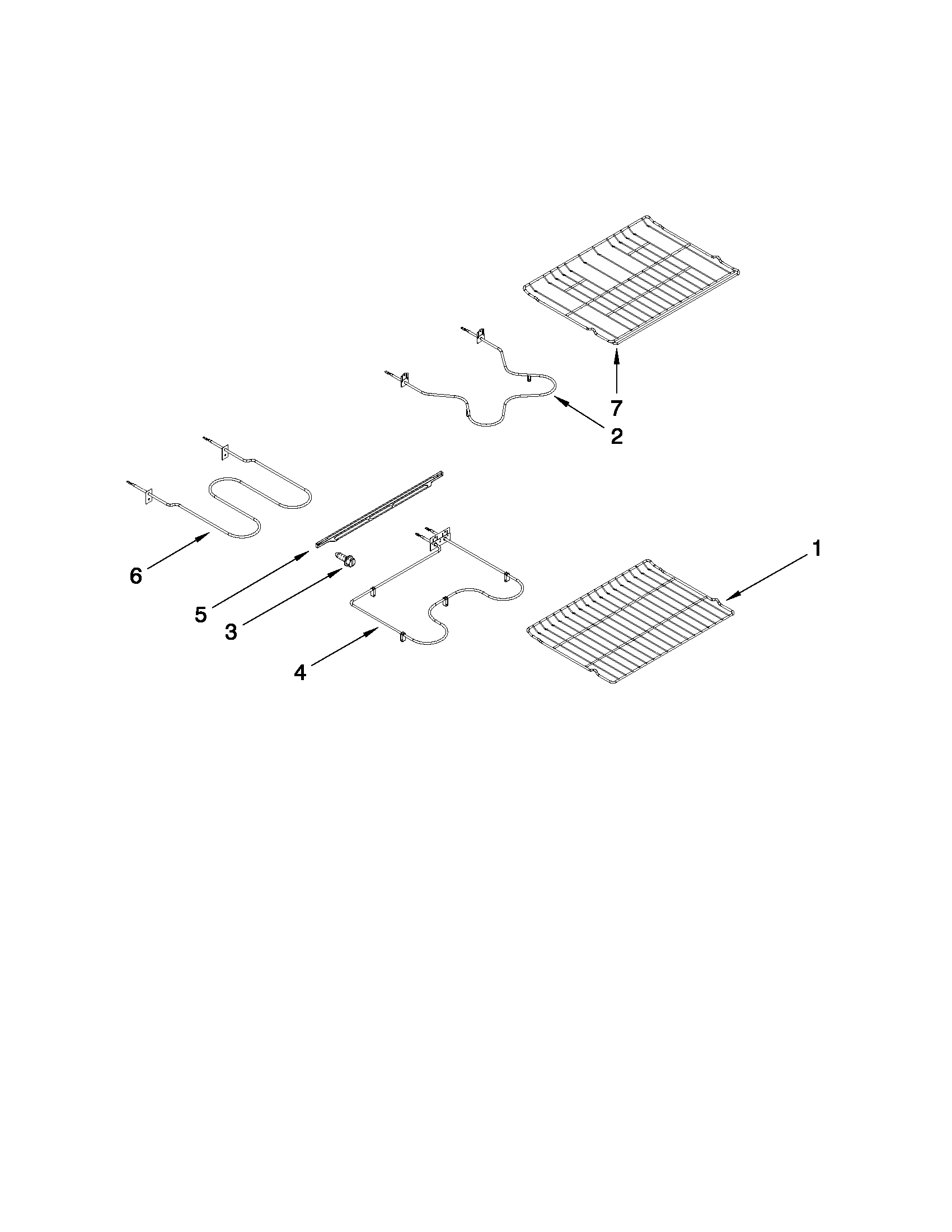 Maytag MER6741BAW17 rack and element parts diagram