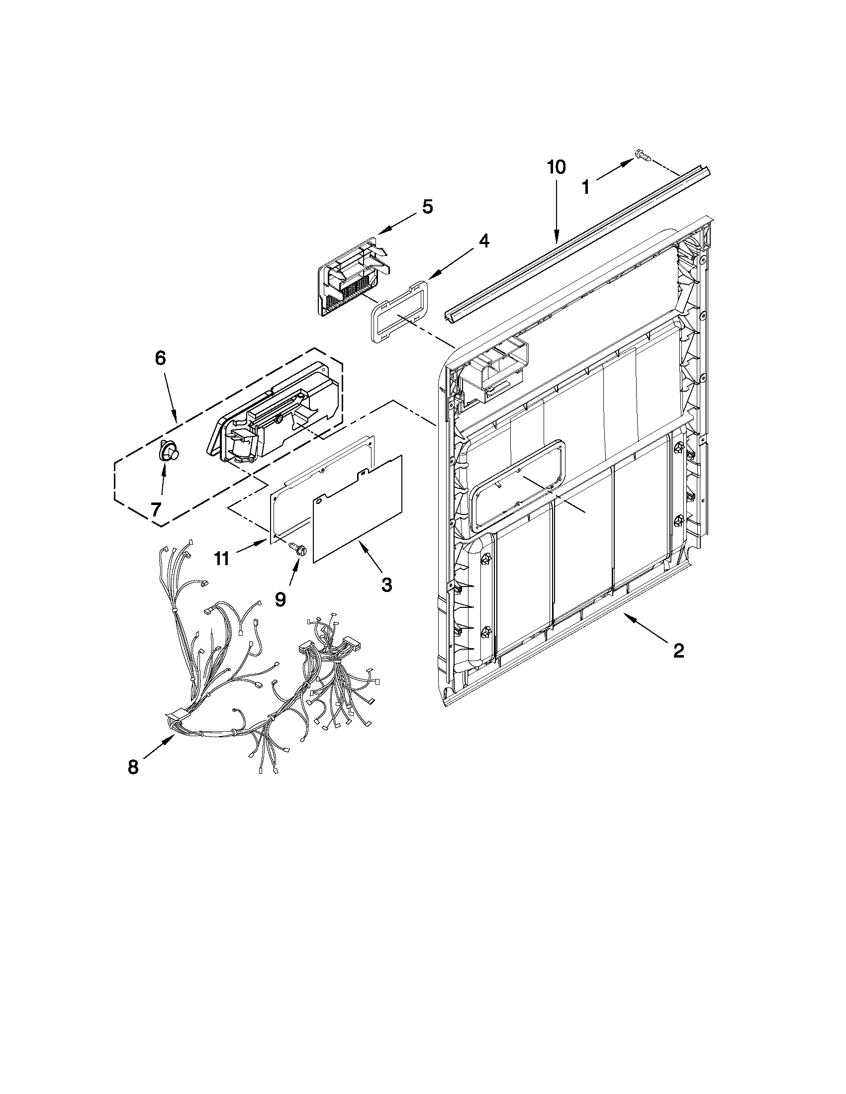 Amana ADB1600AWD2 inner door parts diagram