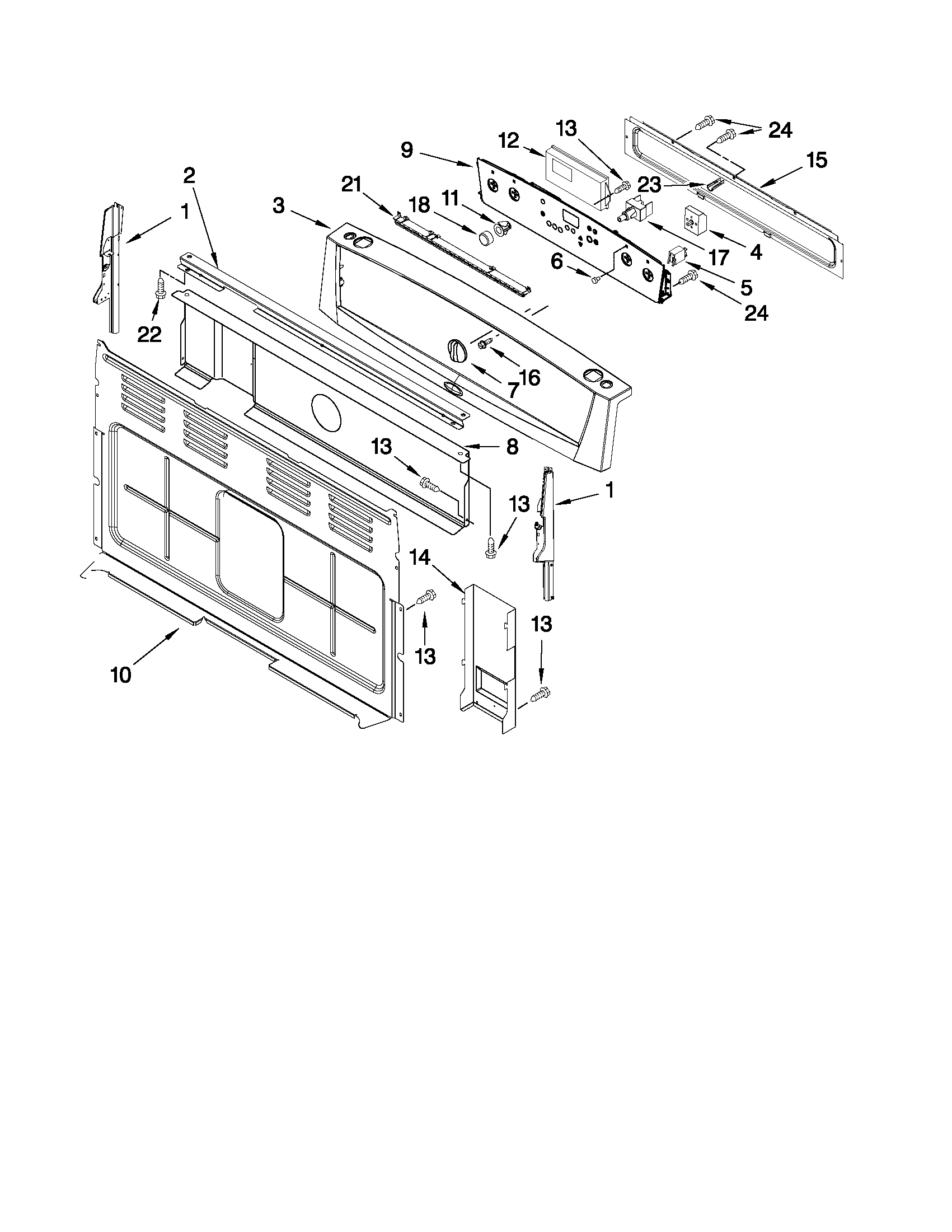 Whirlpool GR478LXPB0 control panel parts diagram