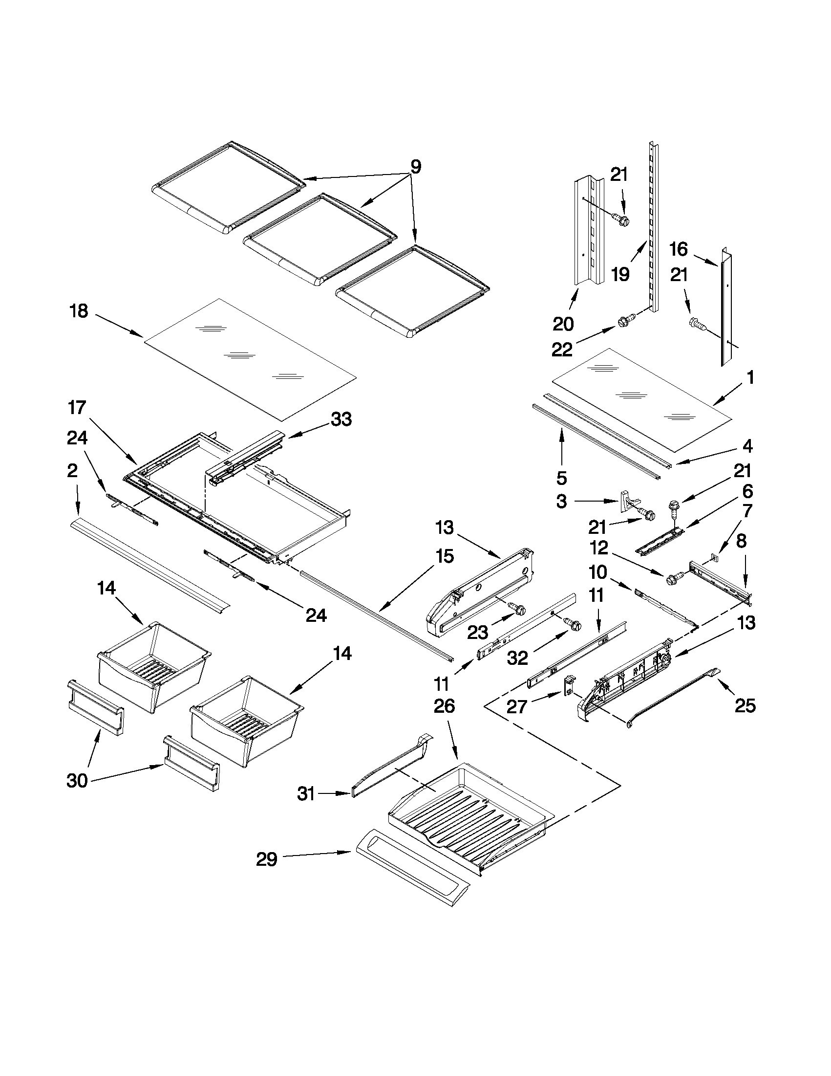 Maytag MFI2569VEM1 shelf parts diagram