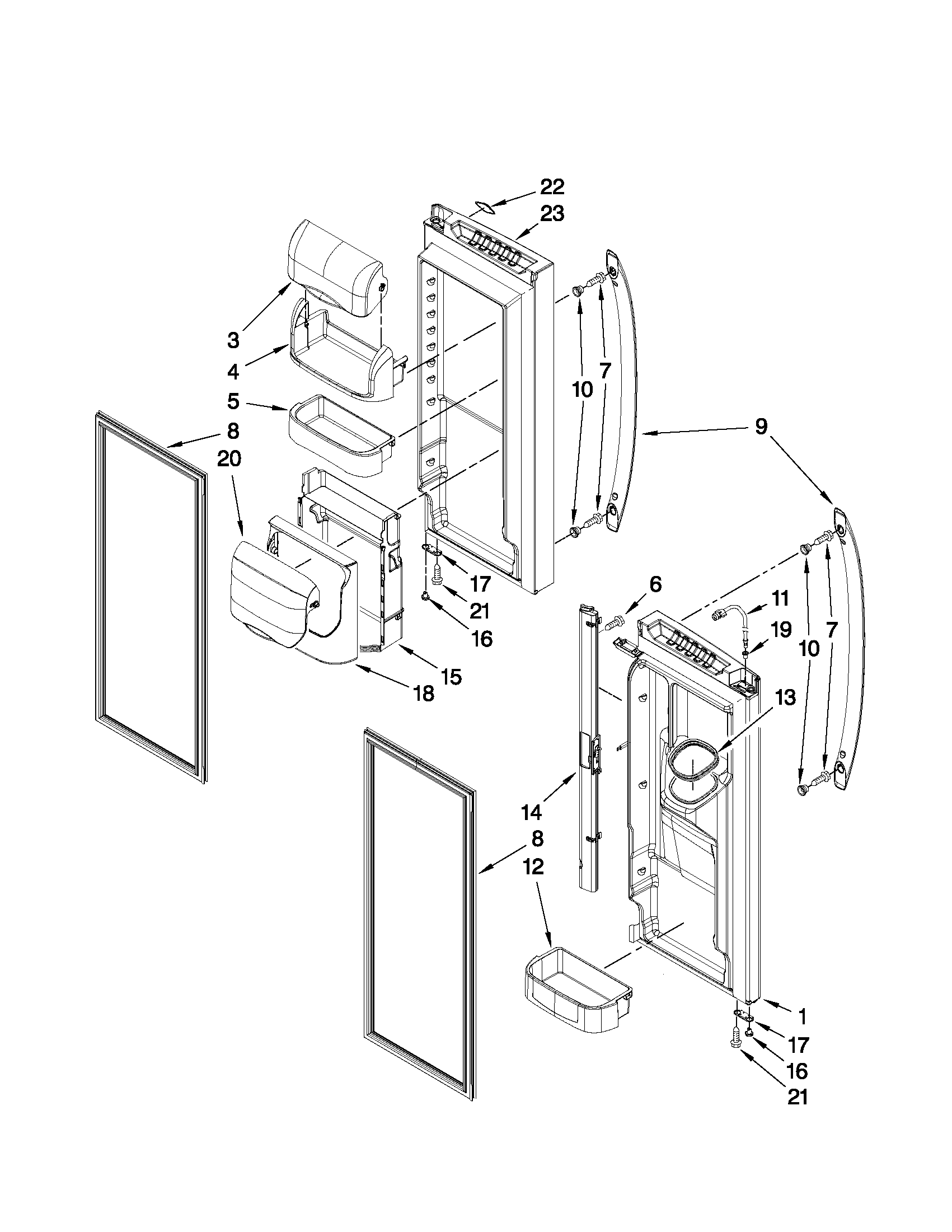 Maytag MFI2569VEM1 refrigerator door parts diagram