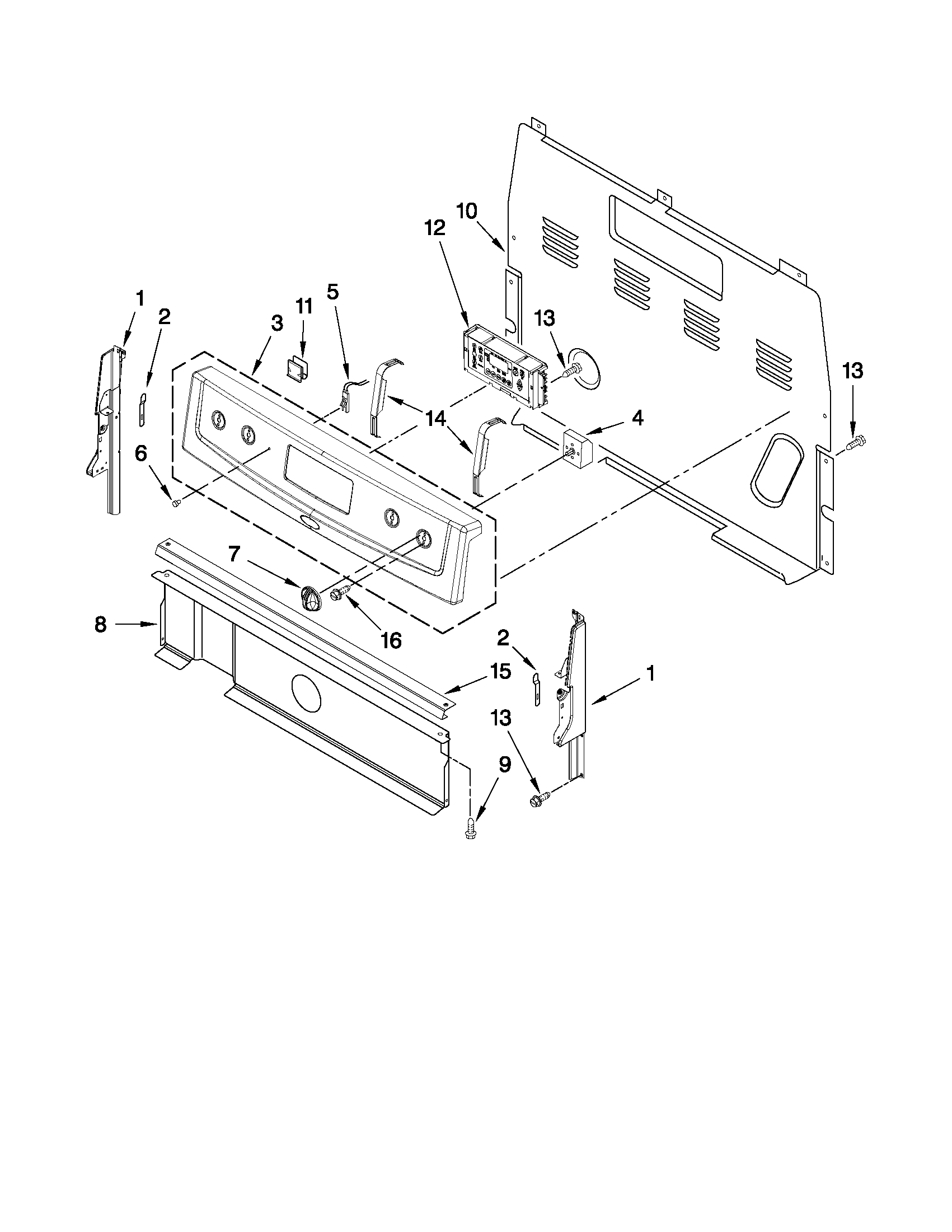 Amana AER5823XAB0 control panel parts diagram
