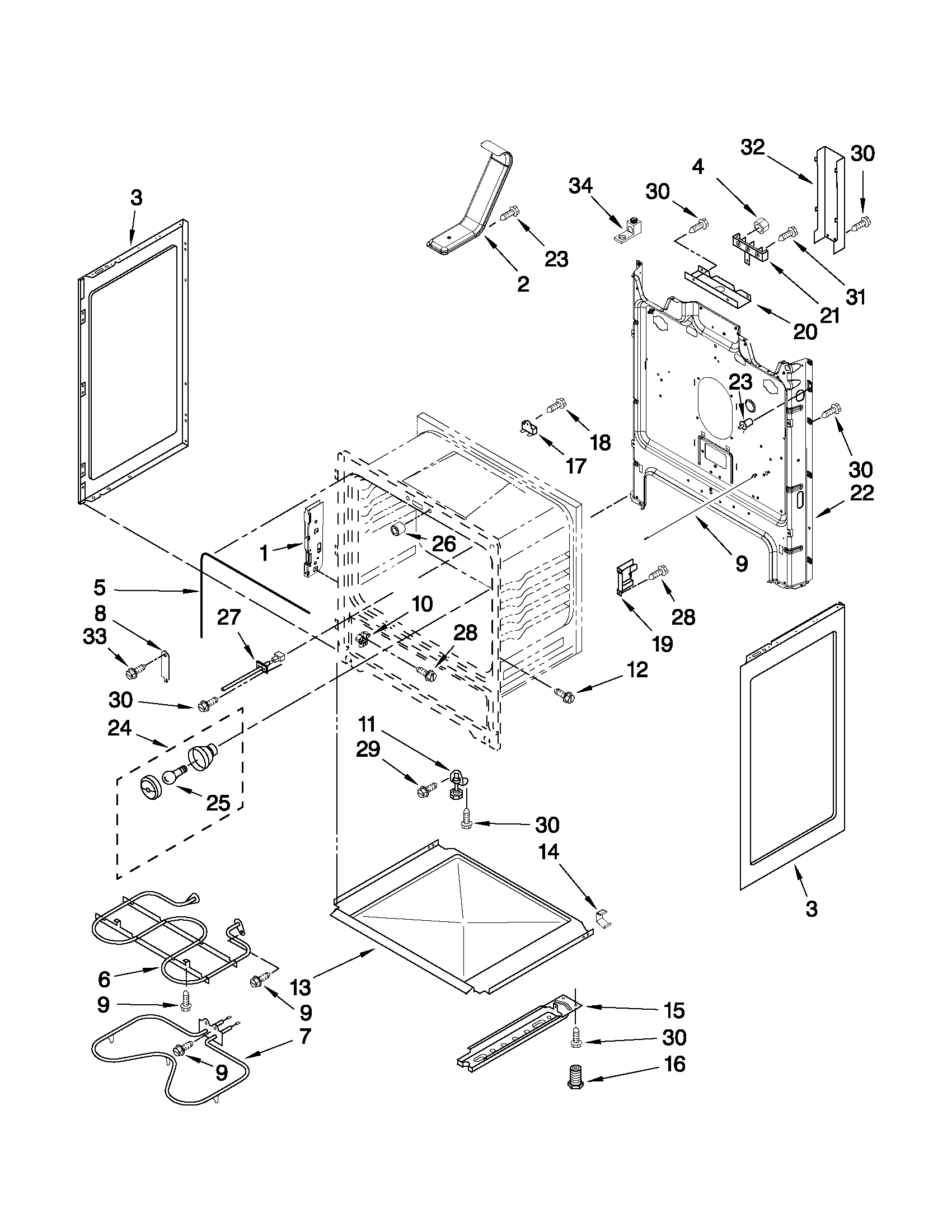 Amana AER5823XAB0 chassis parts diagram