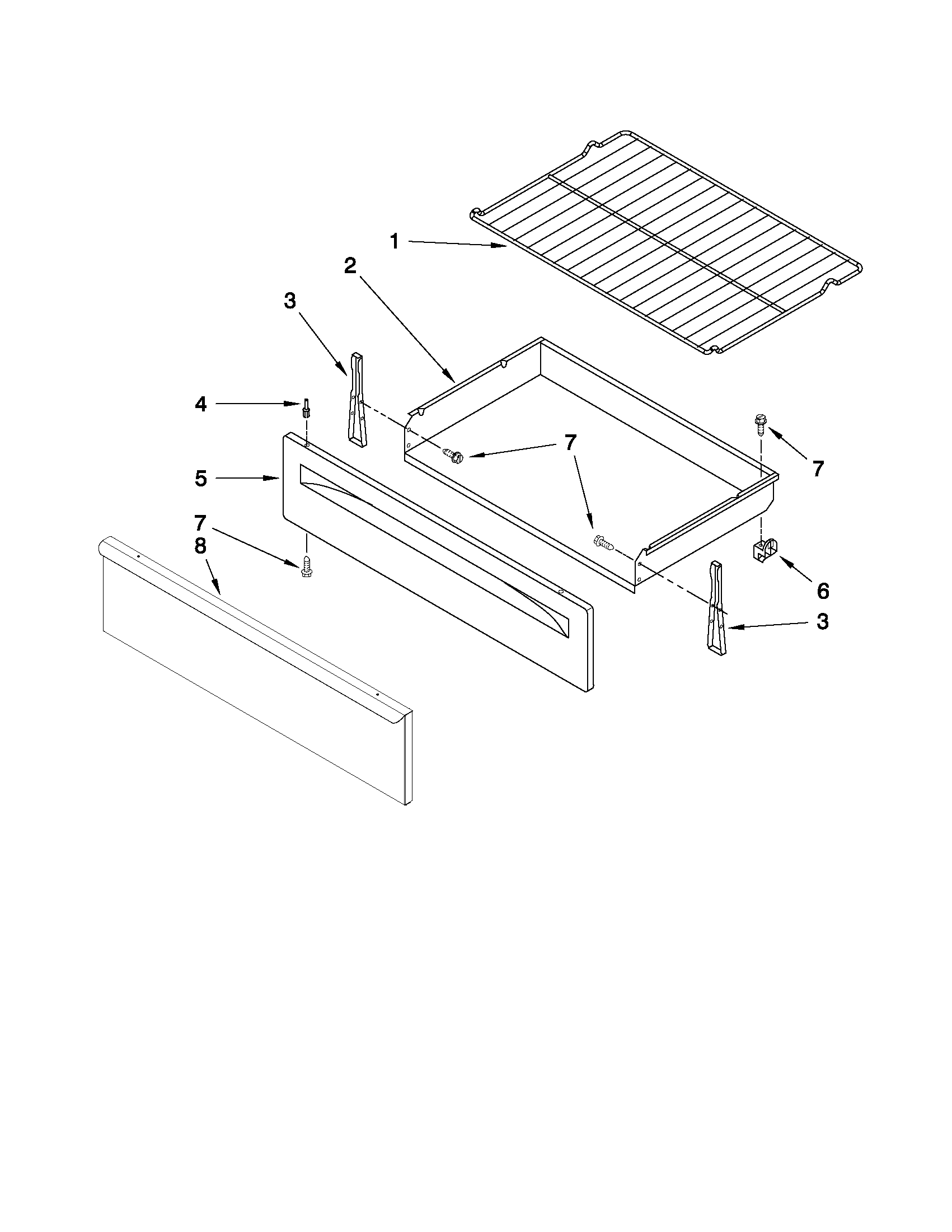 Amana AER5823XAB0 drawer & broiler parts diagram