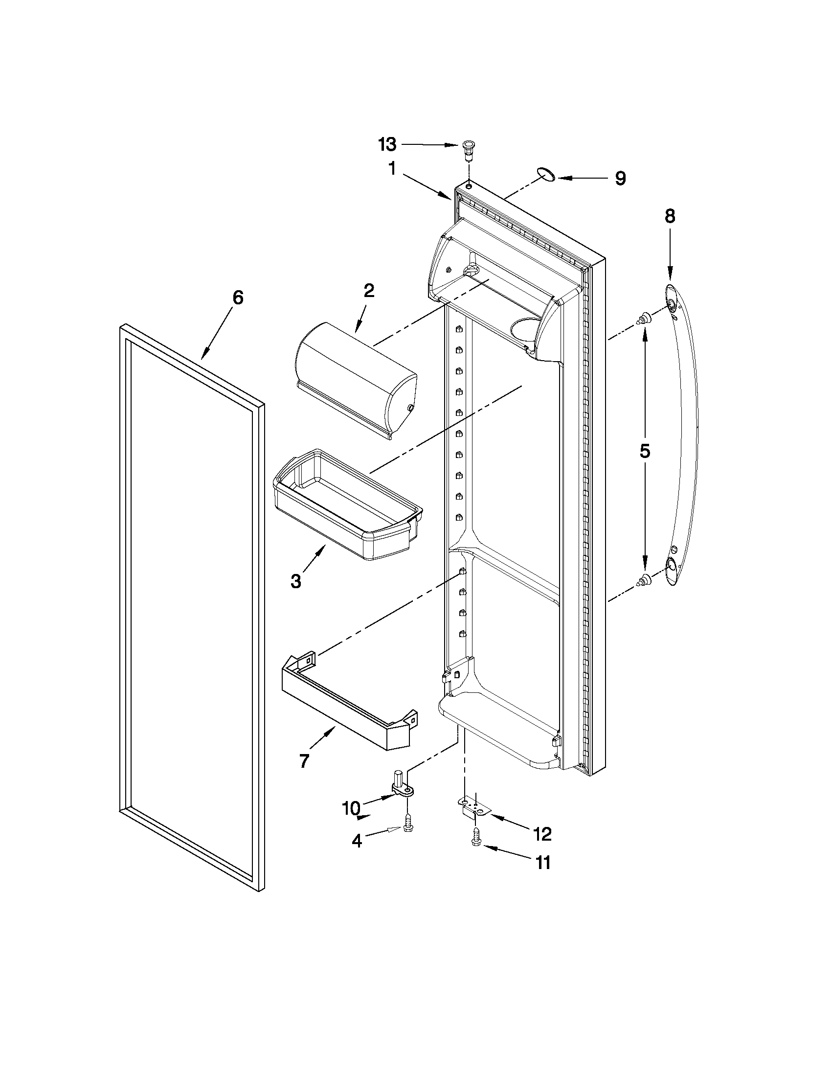 Maytag MSD2550VES02 refrigerator door parts diagram