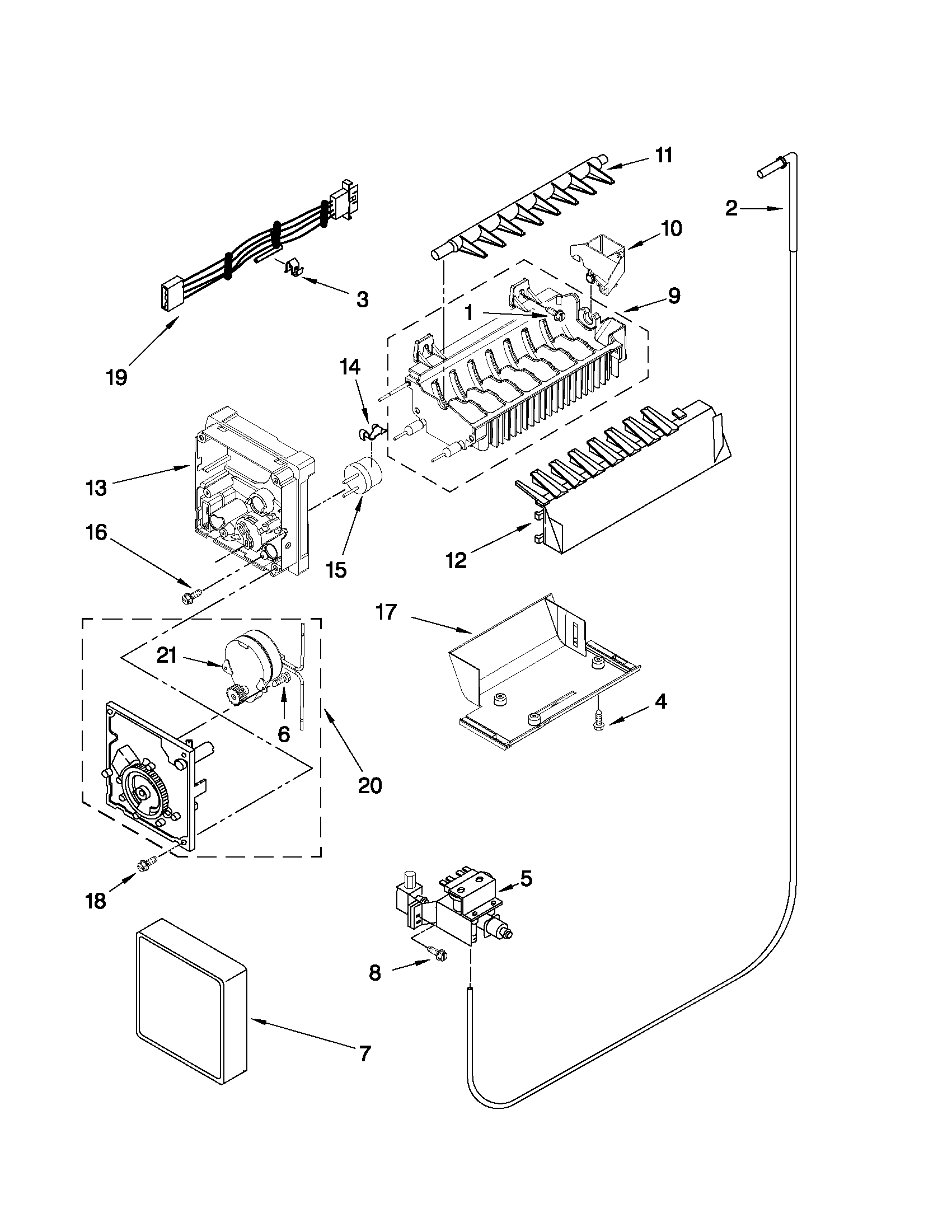 Maytag MSD2550VES02 icemaker parts diagram