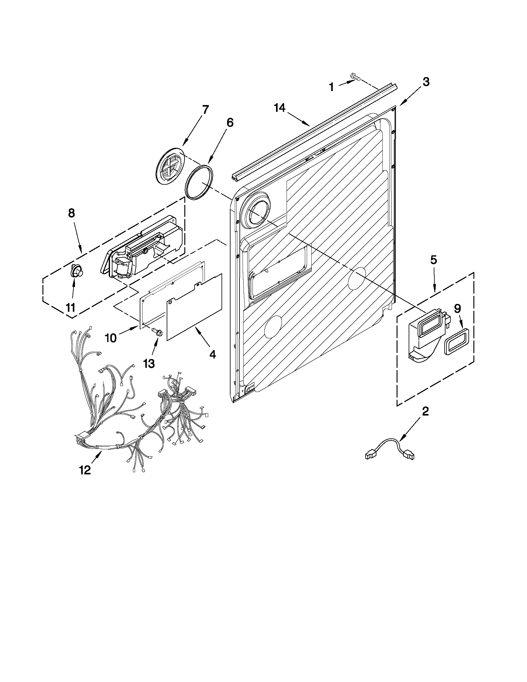 Maytag MDB6709AWW2 inner door parts diagram