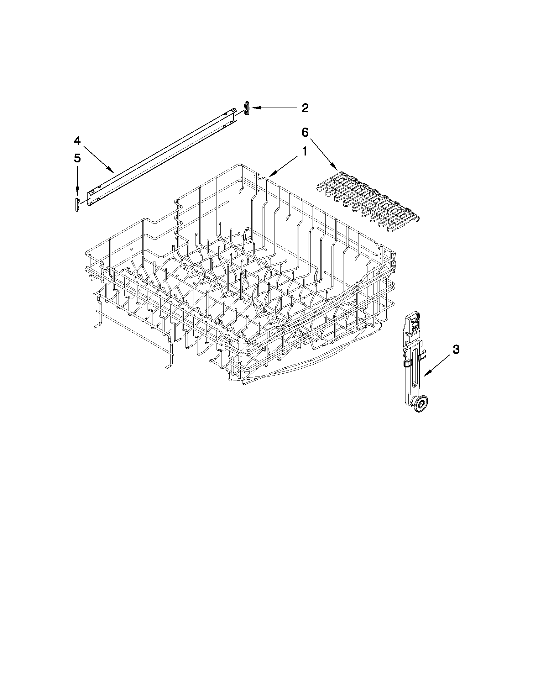 Maytag MDB6709AWW2 upper rack and track parts diagram
