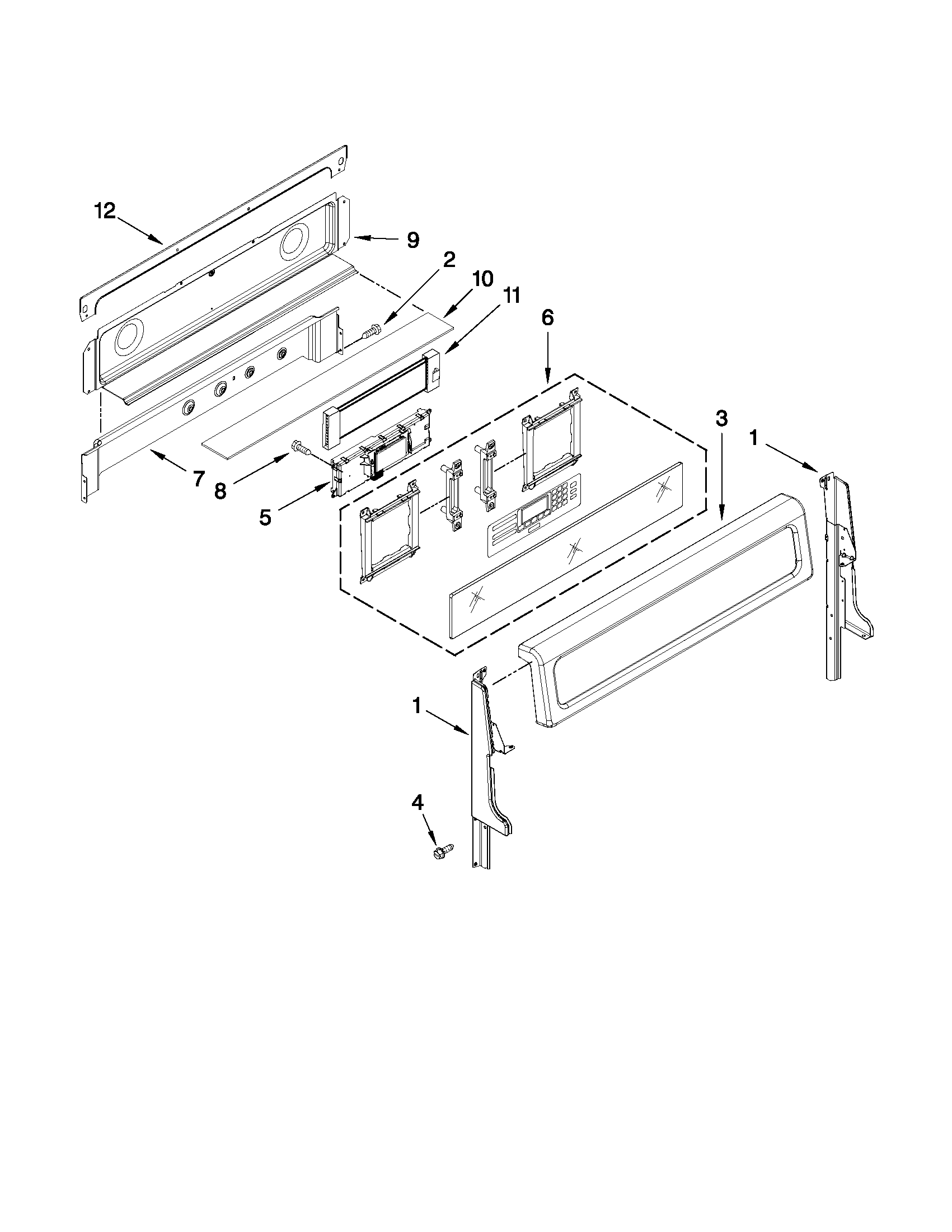 KitchenAid KGRS505XSS00 control panel parts diagram
