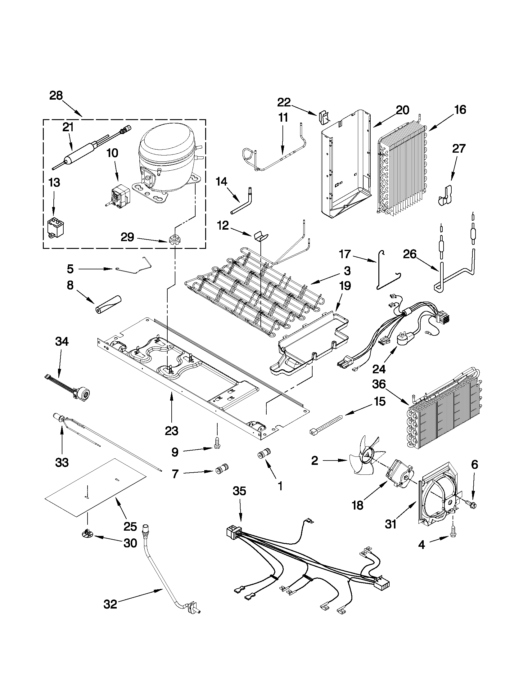 Whirlpool 7WSC21C4XY00 unit parts diagram