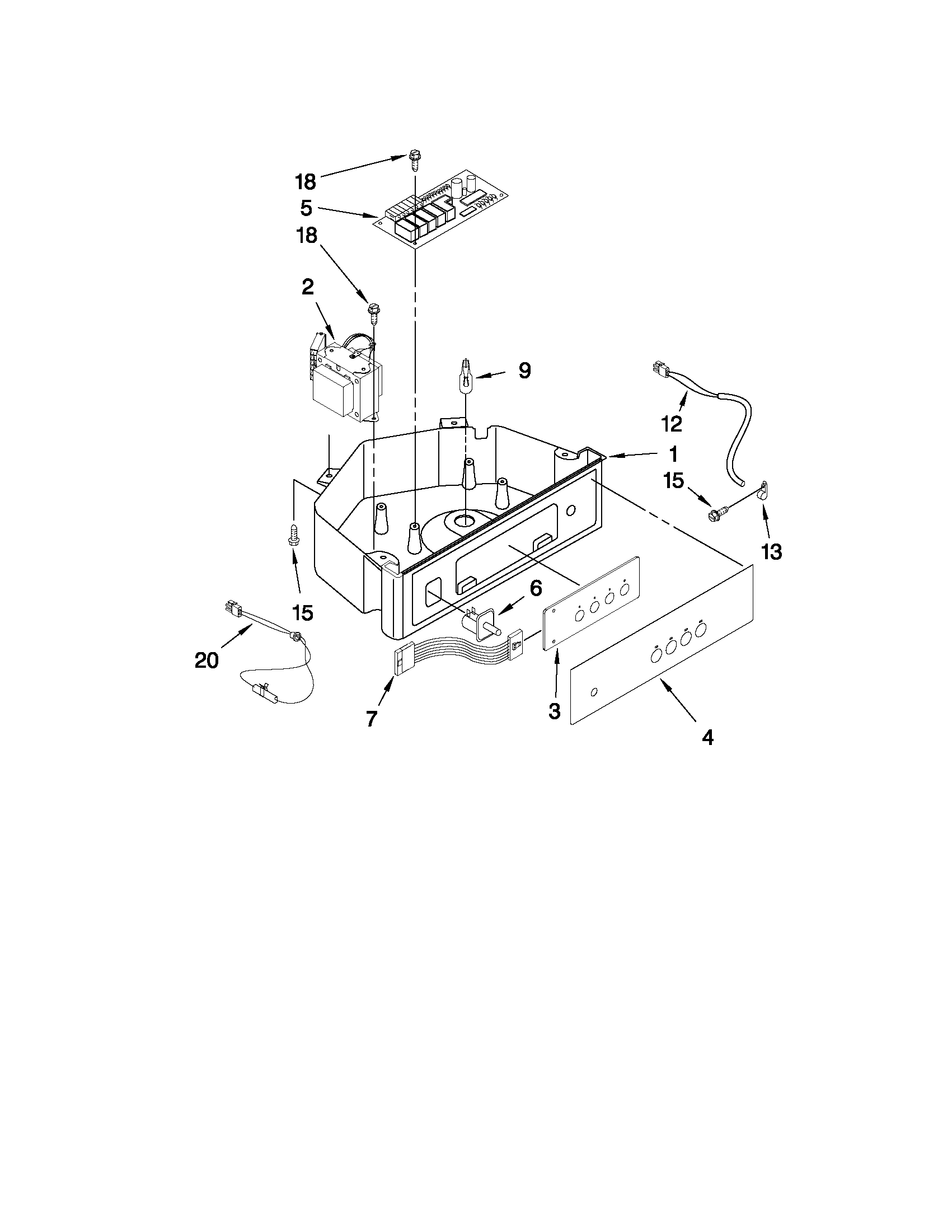 KitchenAid KUIC15PRXS1 control panel parts diagram