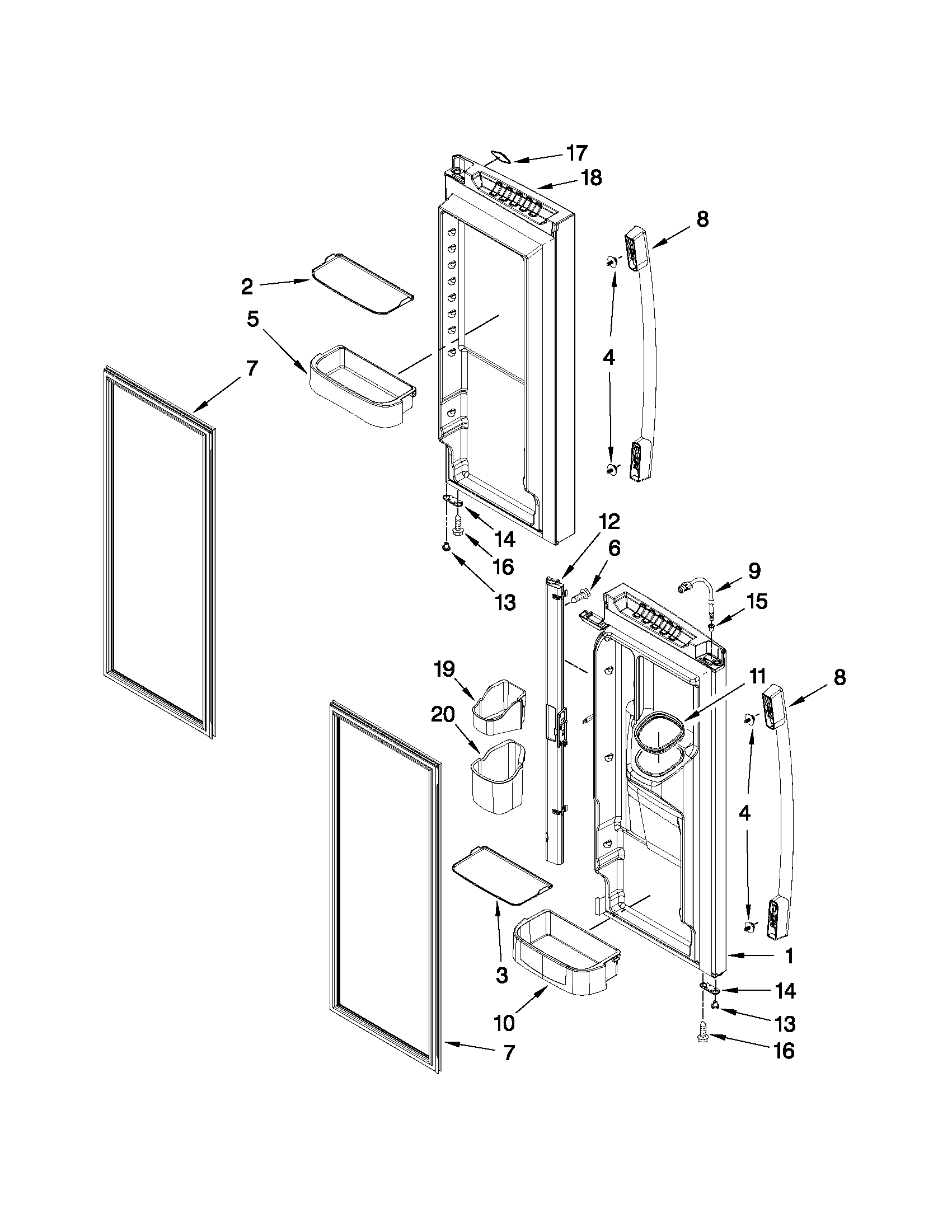 Whirlpool GI0FSAXVY06 refrigerator door parts diagram