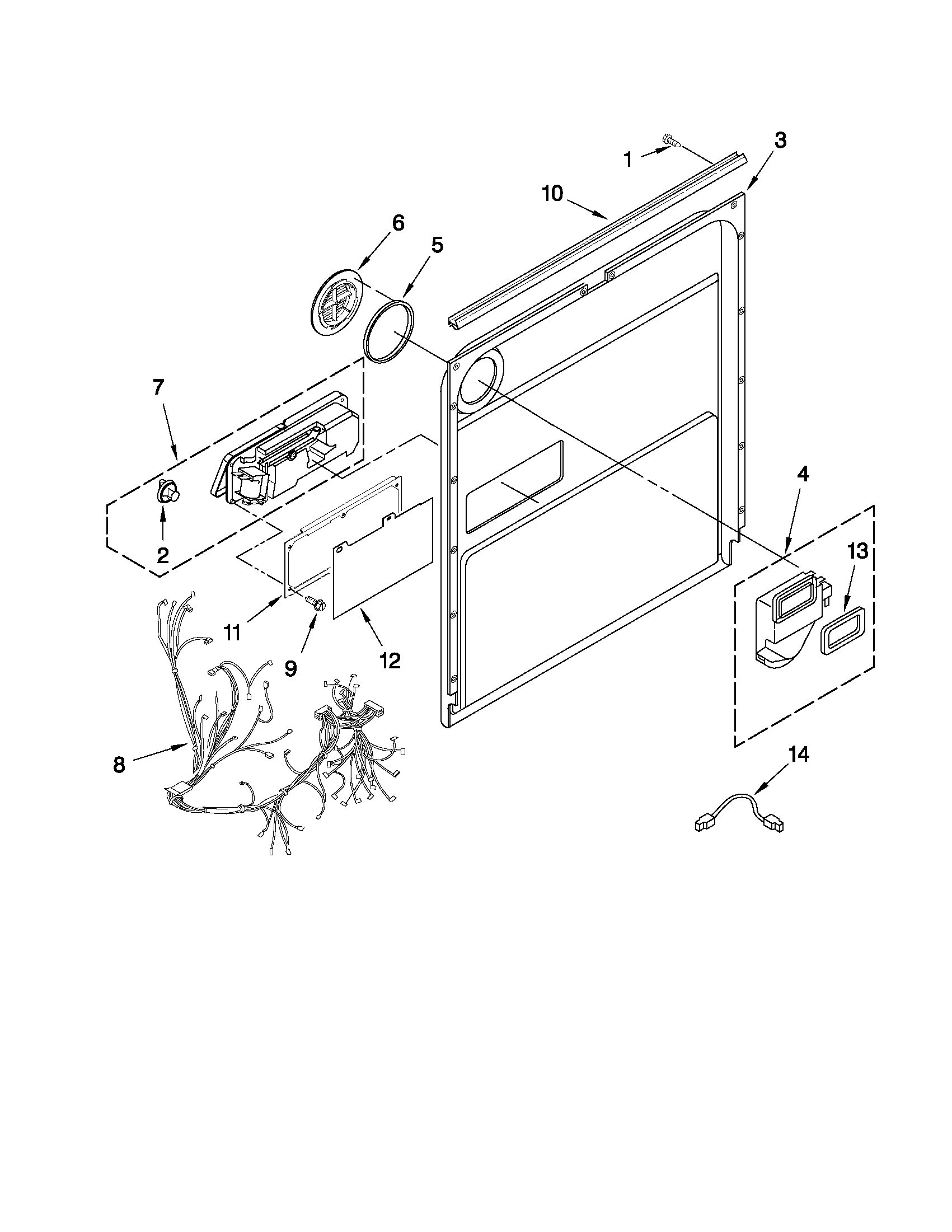Whirlpool GU2800XTVT2 inner door parts diagram
