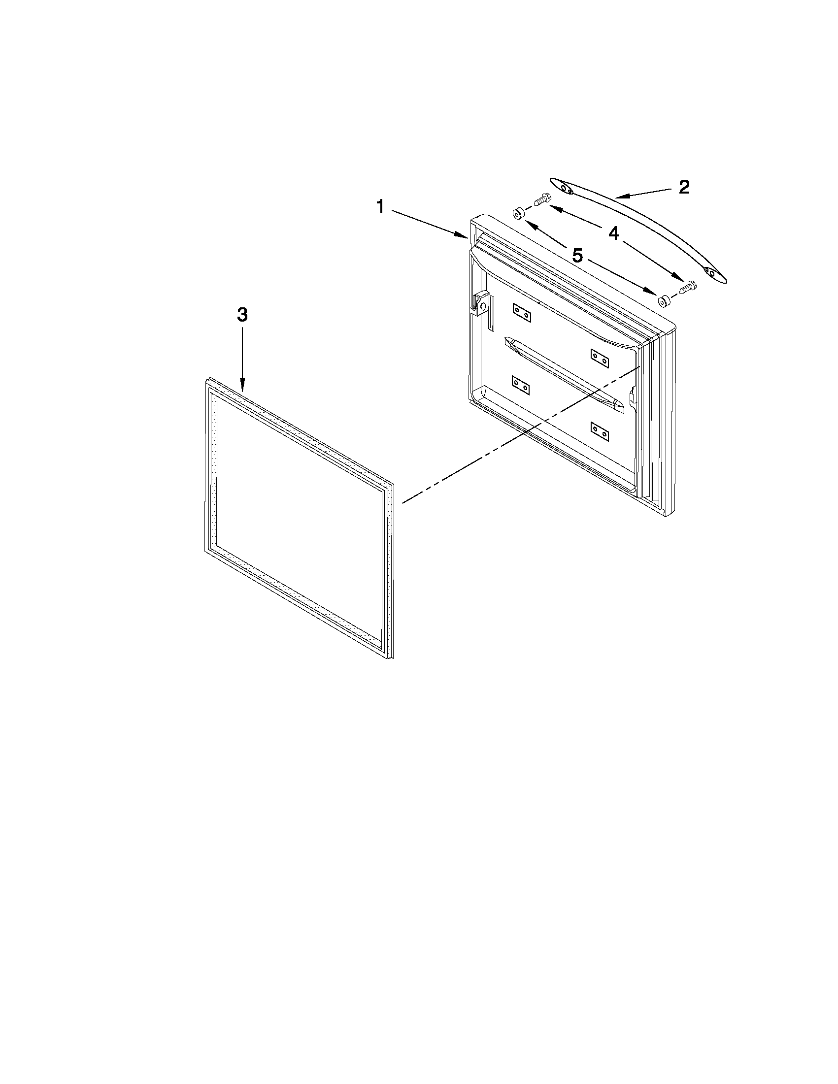 Whirlpool G25EFSB23S8 freezer door parts diagram
