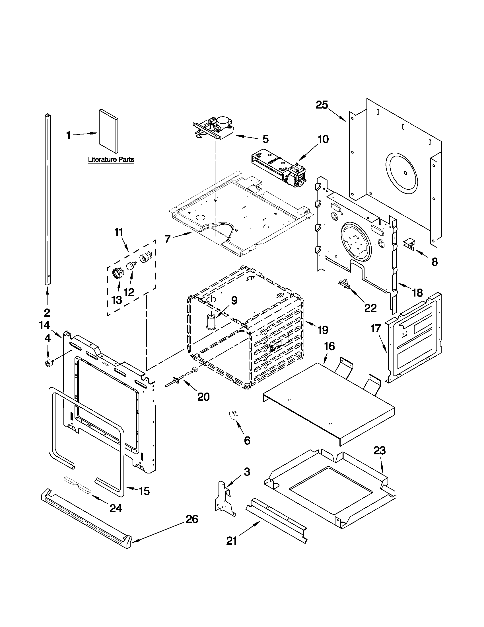 Whirlpool RBD305PVT03 lower oven parts diagram