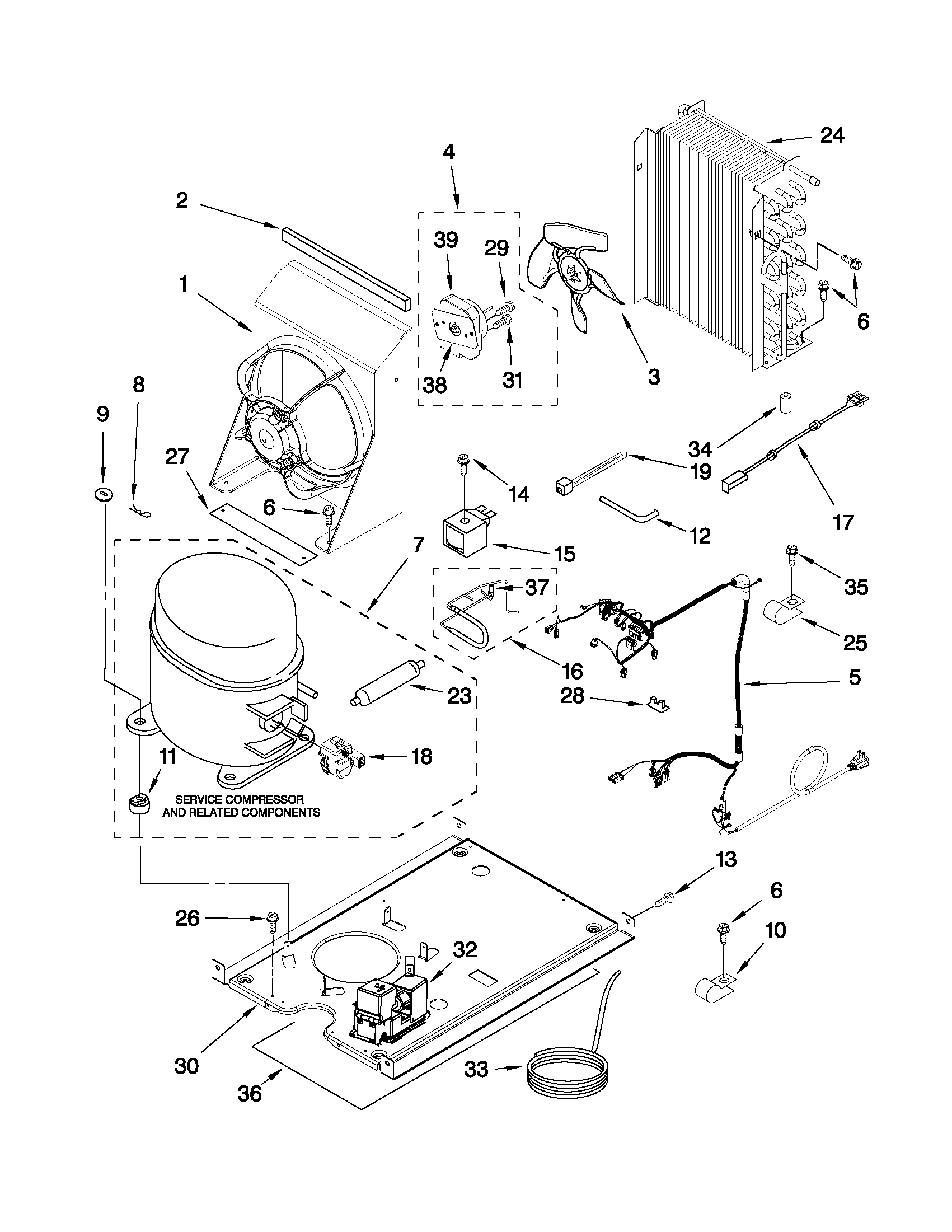 KitchenAid KUIC18PNXS1 unit parts diagram