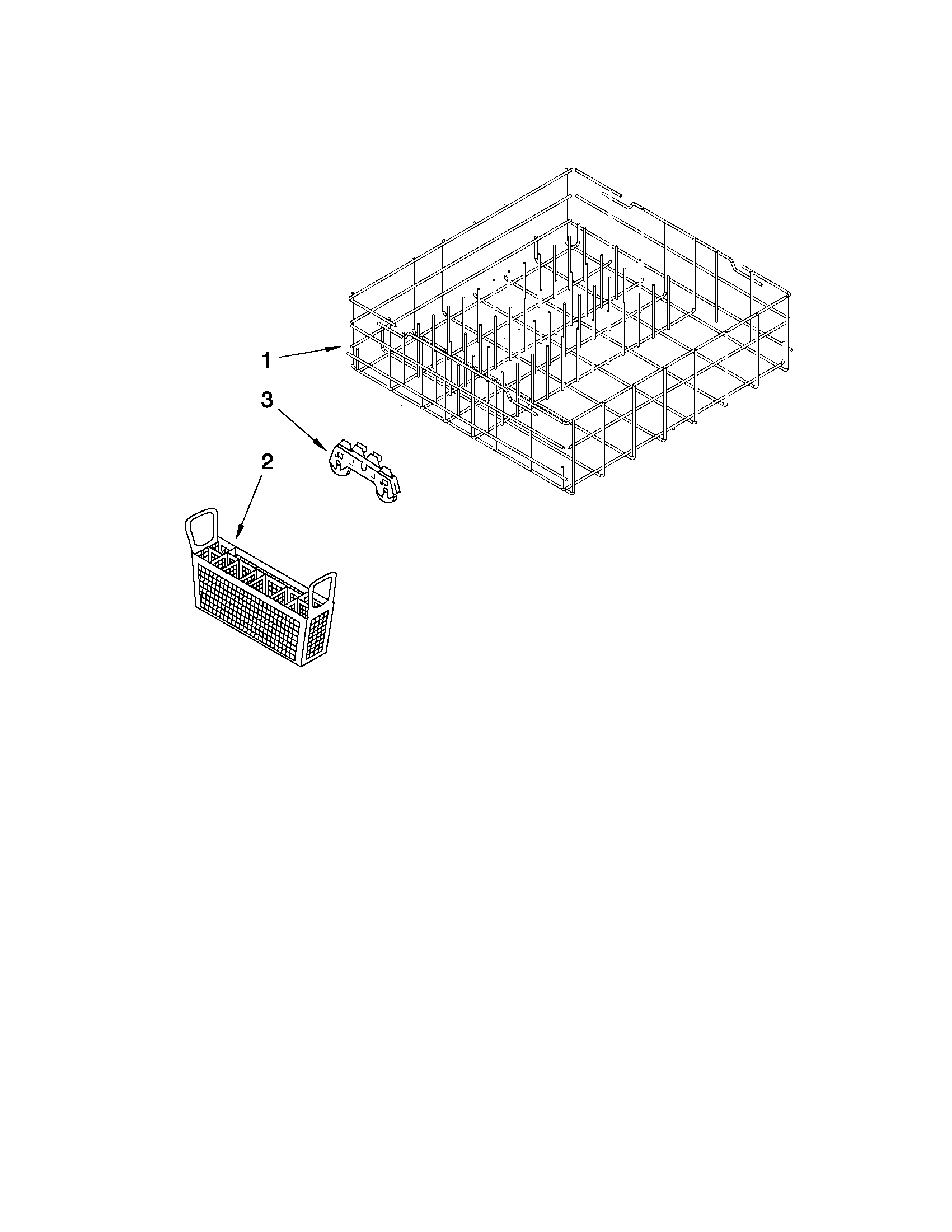 Whirlpool DU1014XTXT2 lower rack parts diagram