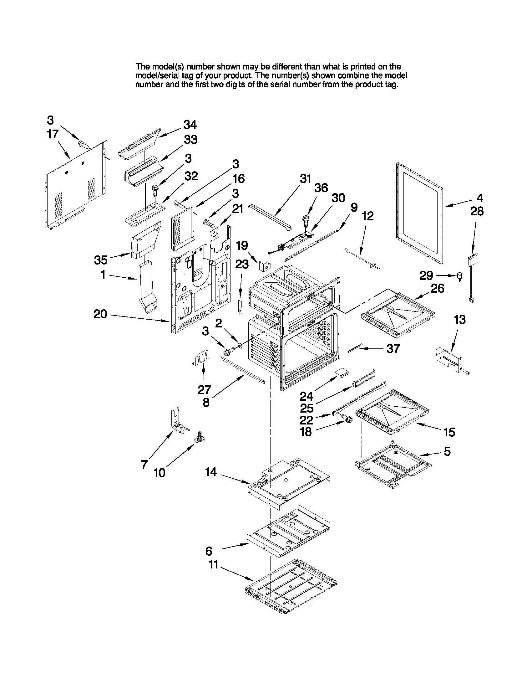 Maytag MGR6775BDS19 chassis parts diagram