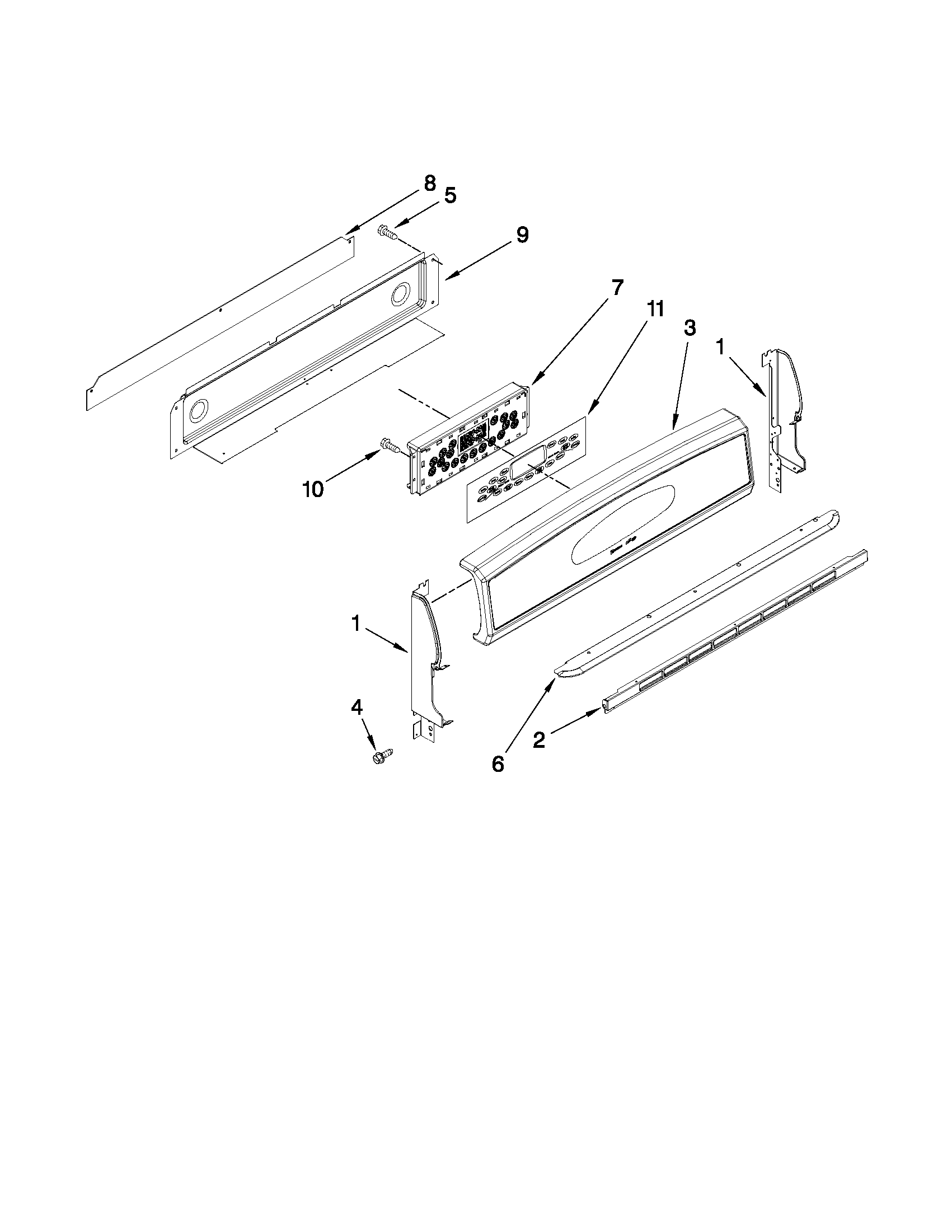 Maytag MGR6775BDS20 control panel parts diagram
