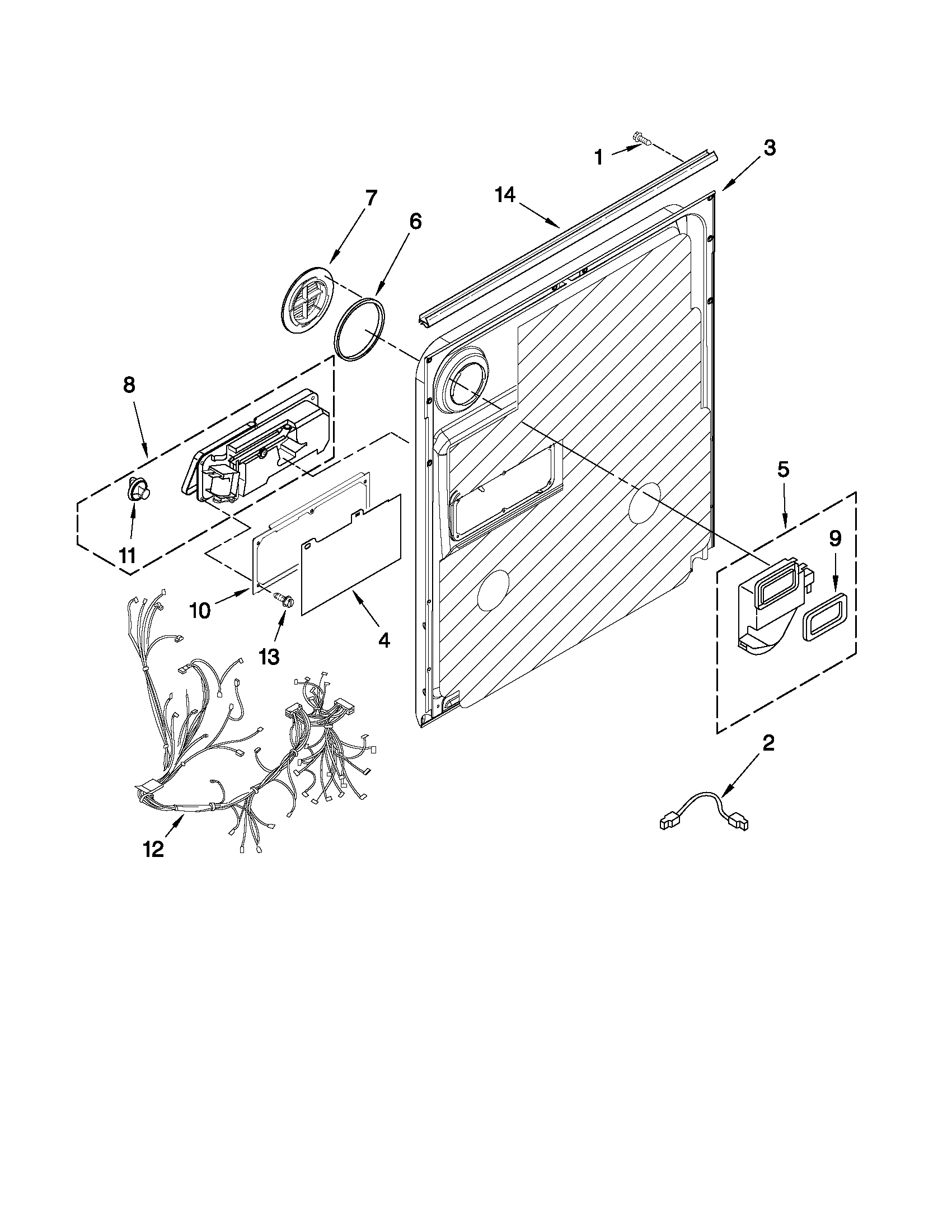 Maytag MDBTT53AWW2 inner door parts diagram