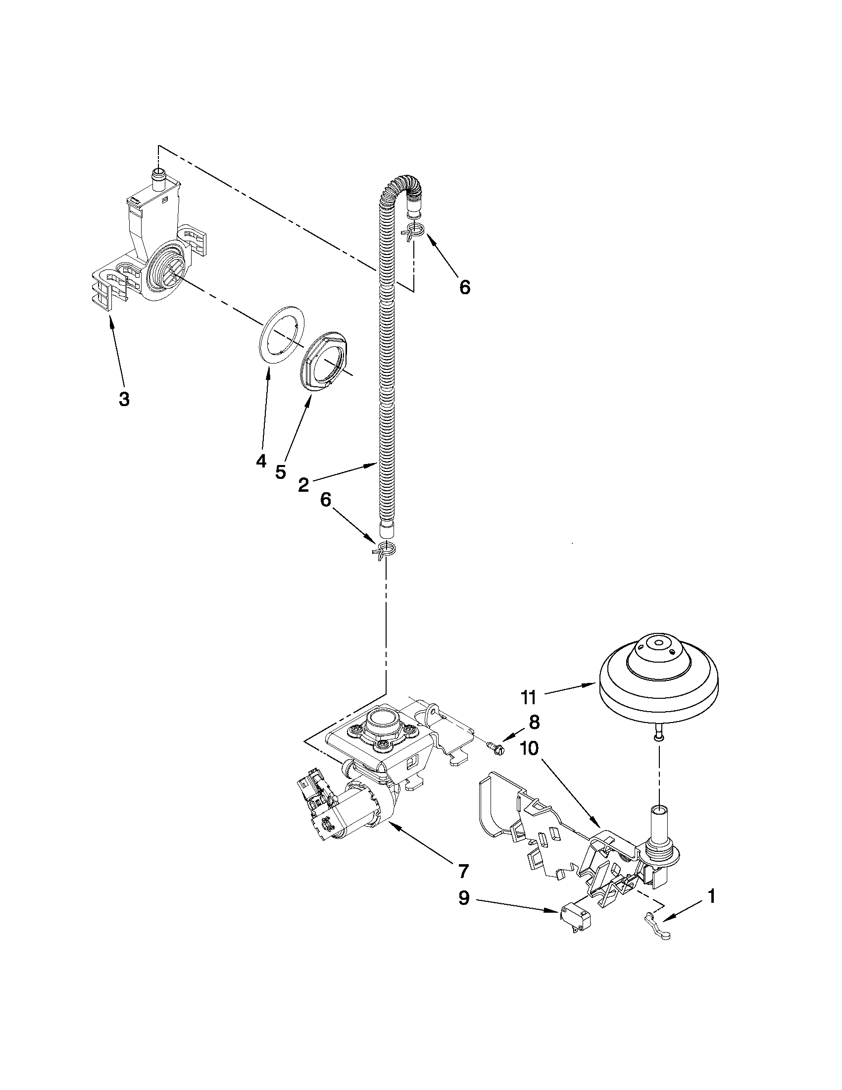 Maytag MDC4809AWW2 fill, drain and overfill parts diagram