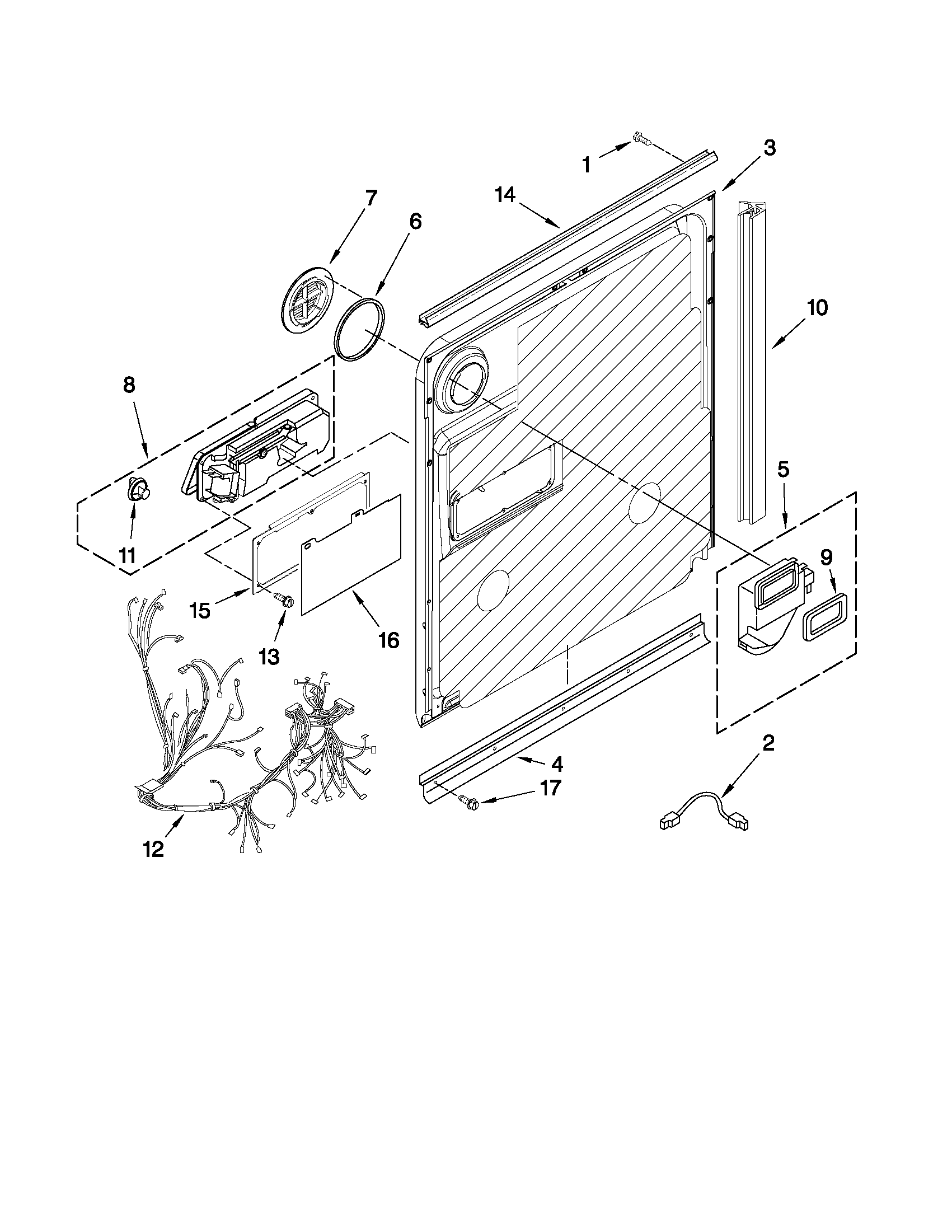 Maytag MDBH979AWW4 inner door parts diagram