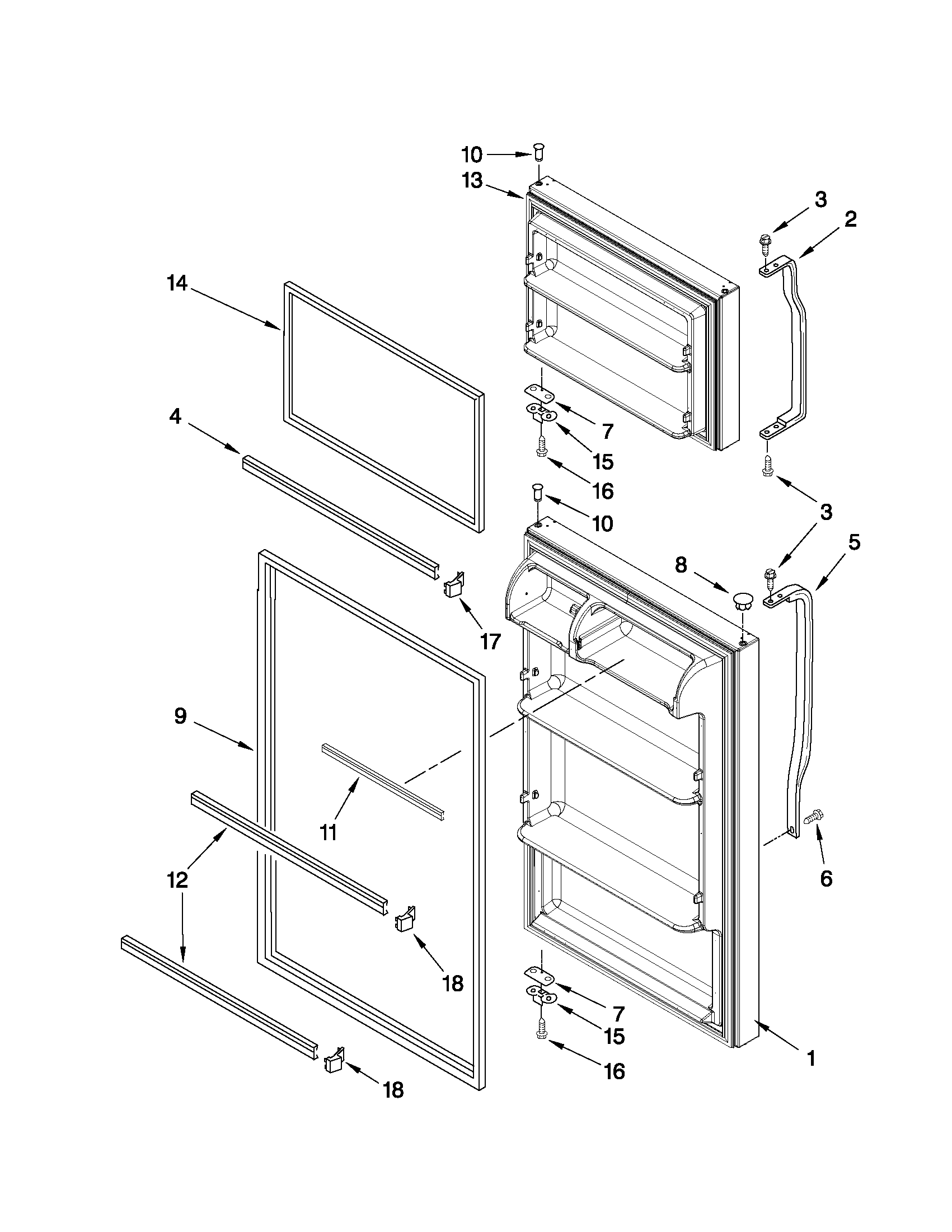 Ikea IK8TXCWFXW00 door parts diagram