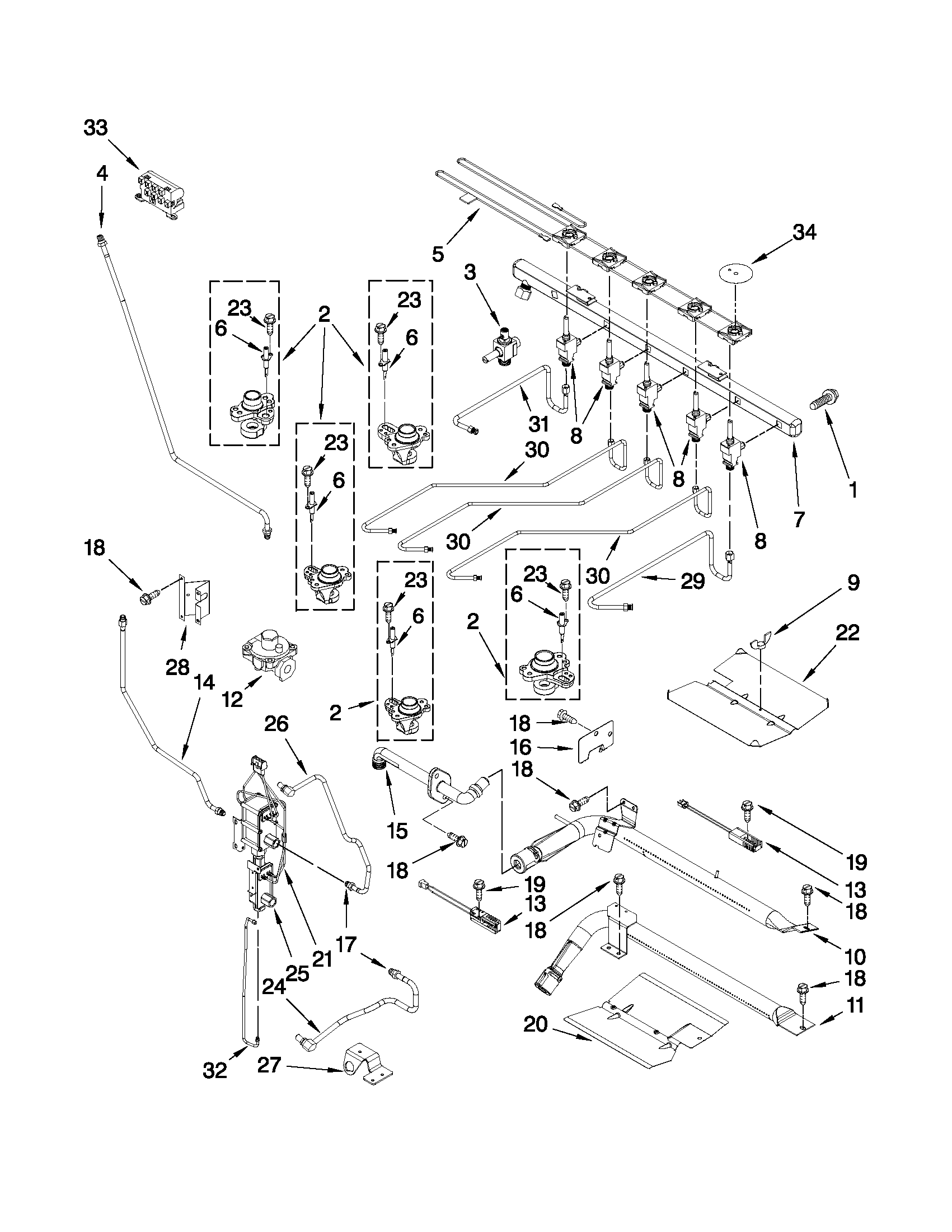 Maytag MGR6875ADB26 manifold parts diagram