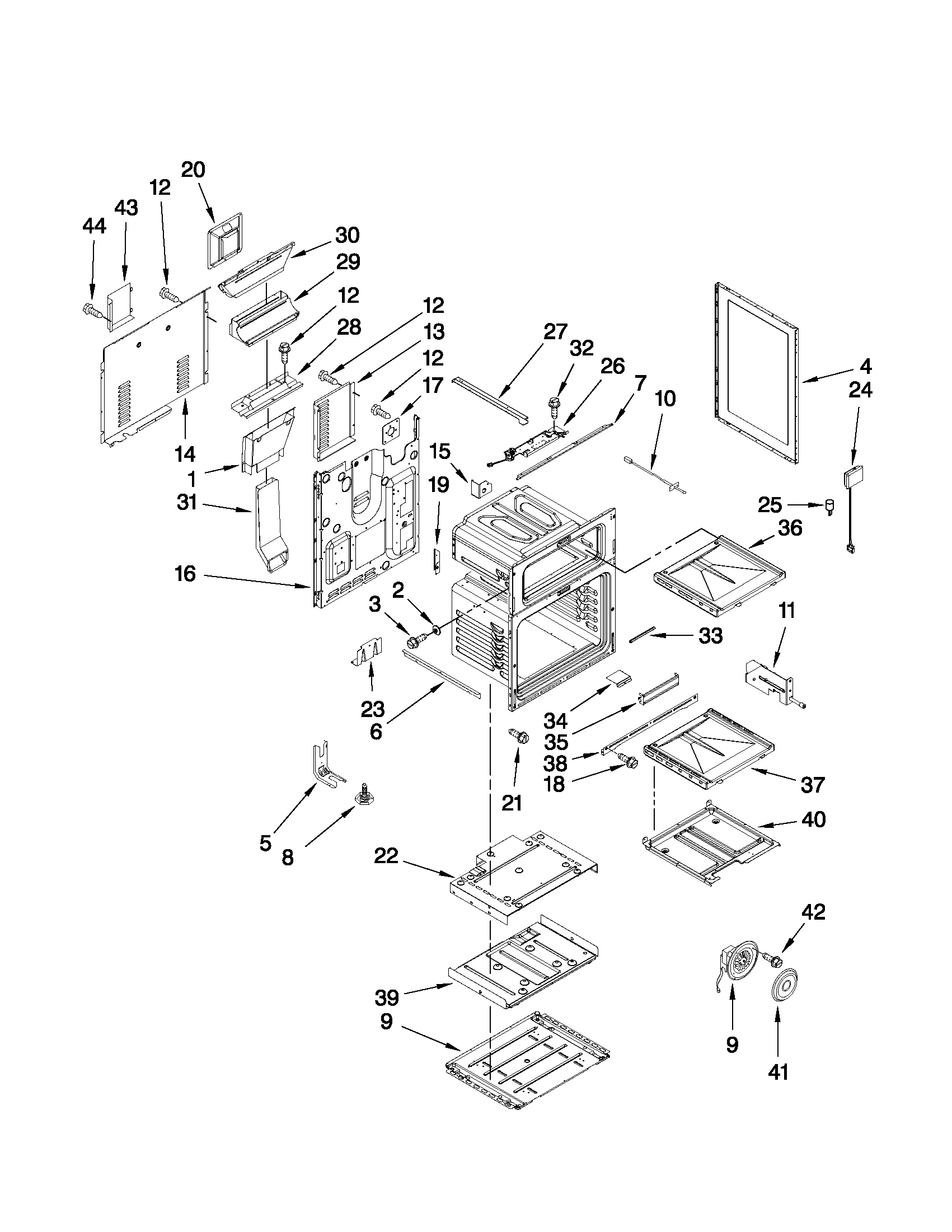 Maytag MGR6875ADB26 chassis parts diagram