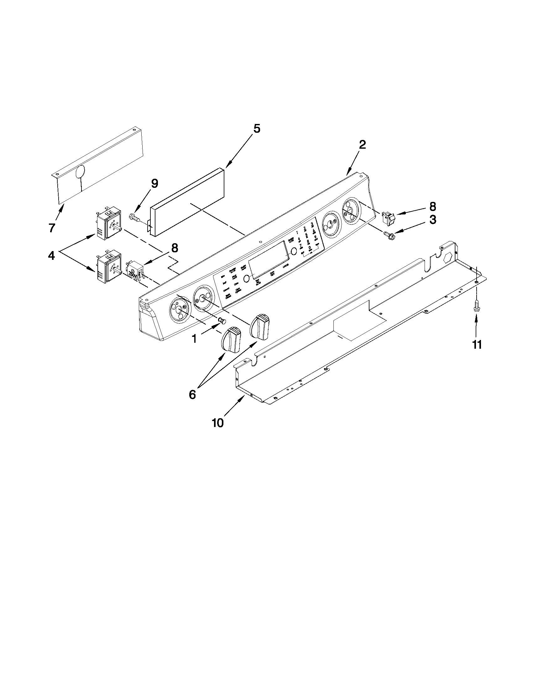 Jenn-Air JES9800CAS00 control panel parts diagram
