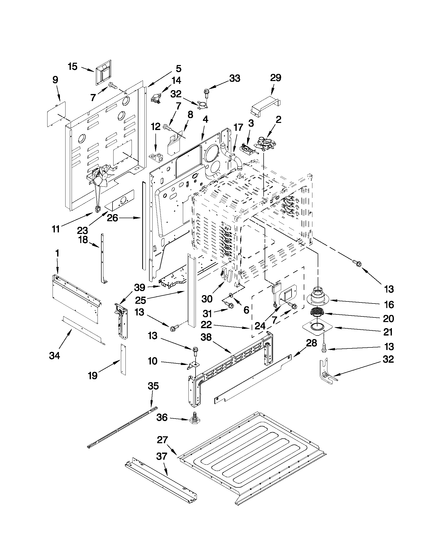 Jenn-Air JES9800CAS00 chassis parts diagram