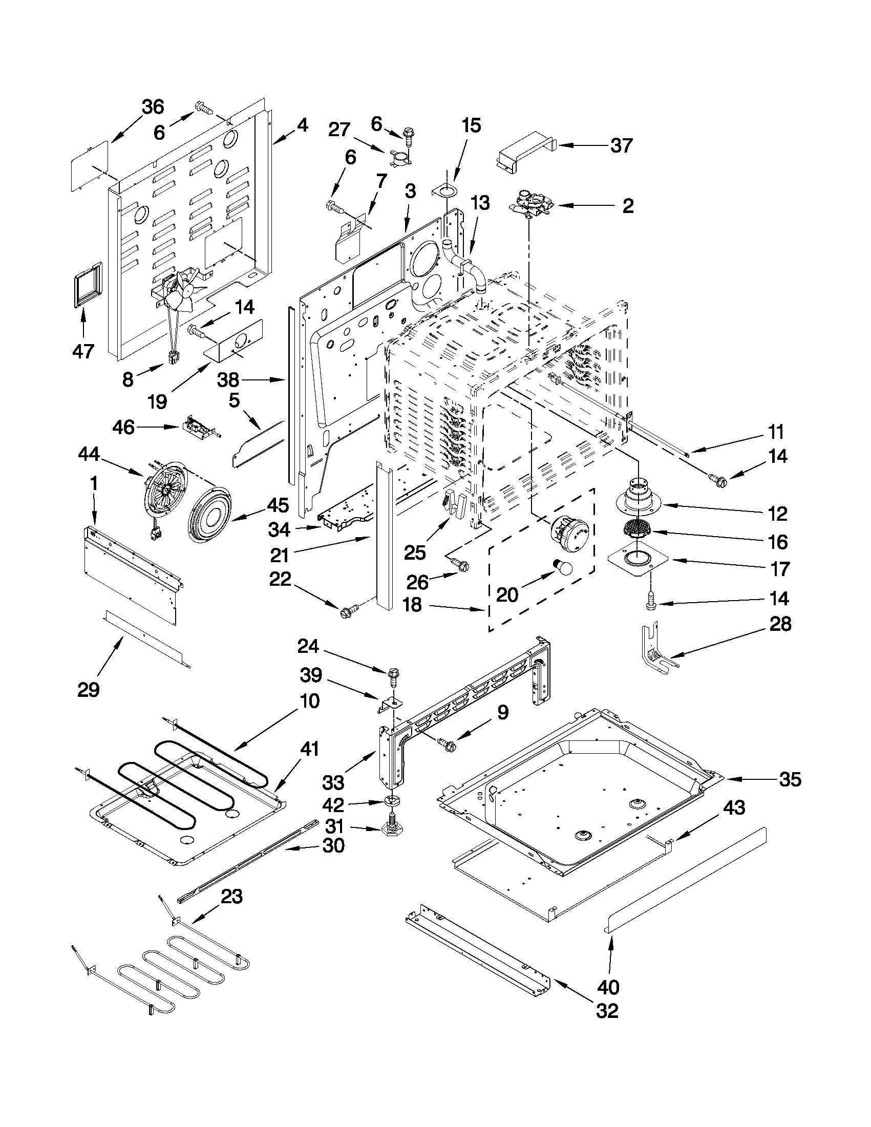 Maytag MES5875BAB19 chassis parts diagram
