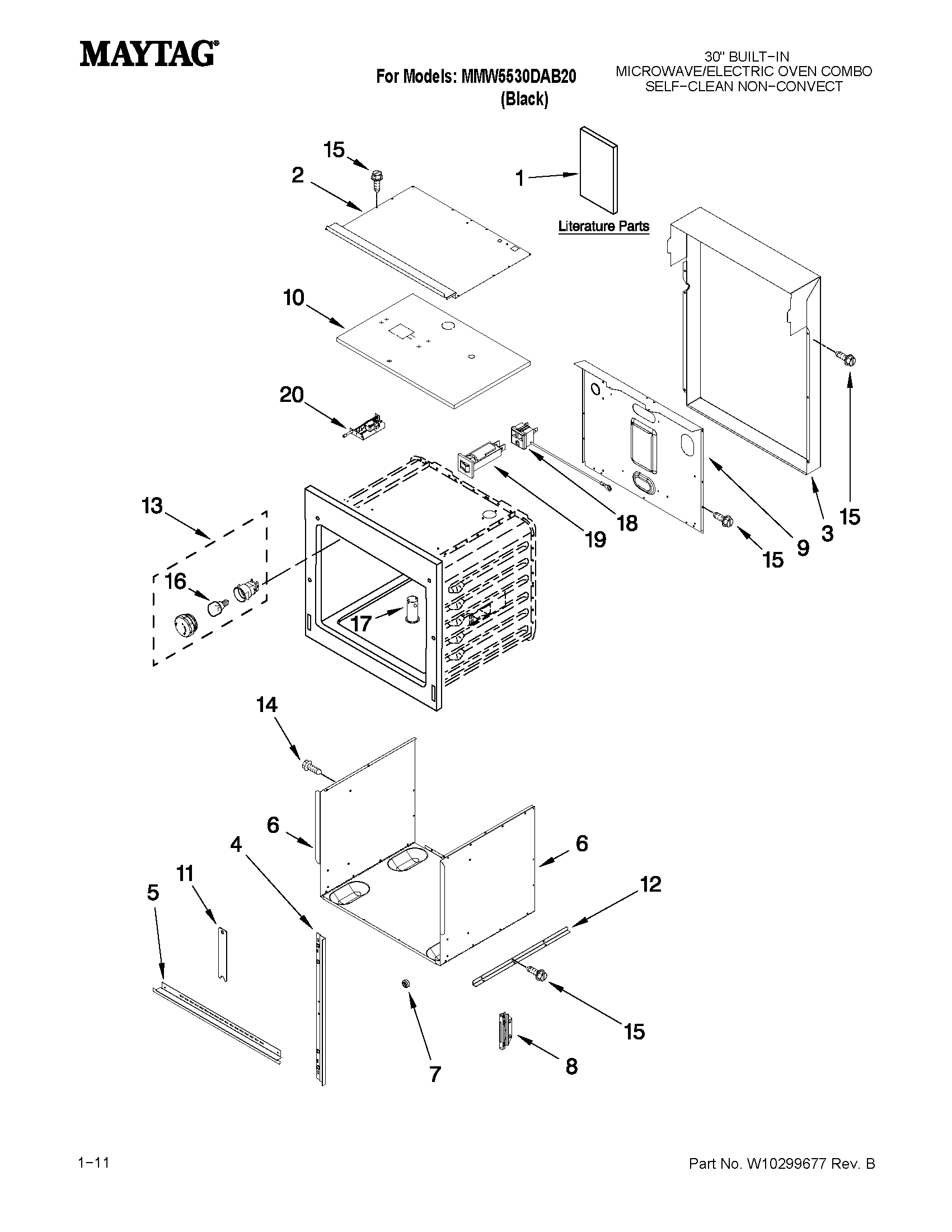 Maytag MMW5530DAB20 oven parts diagram