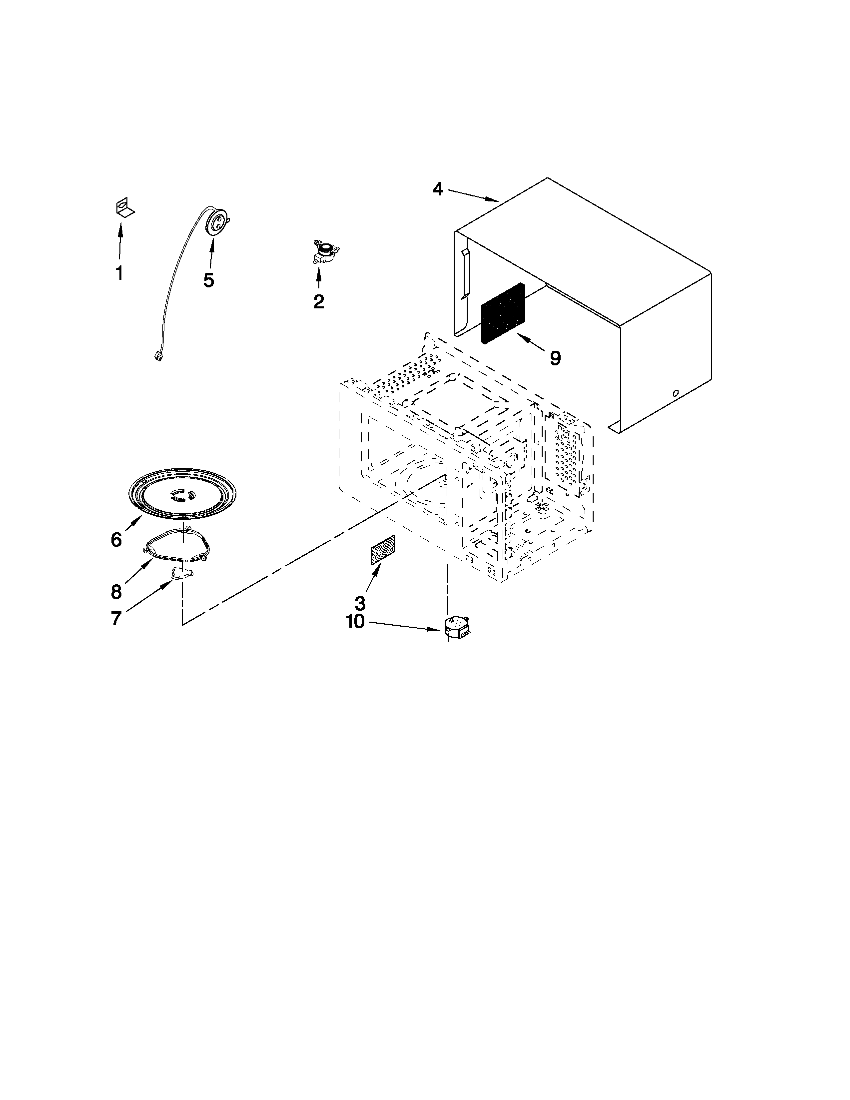 Maytag MMW5530DAB20 microwave oven cavity parts diagram