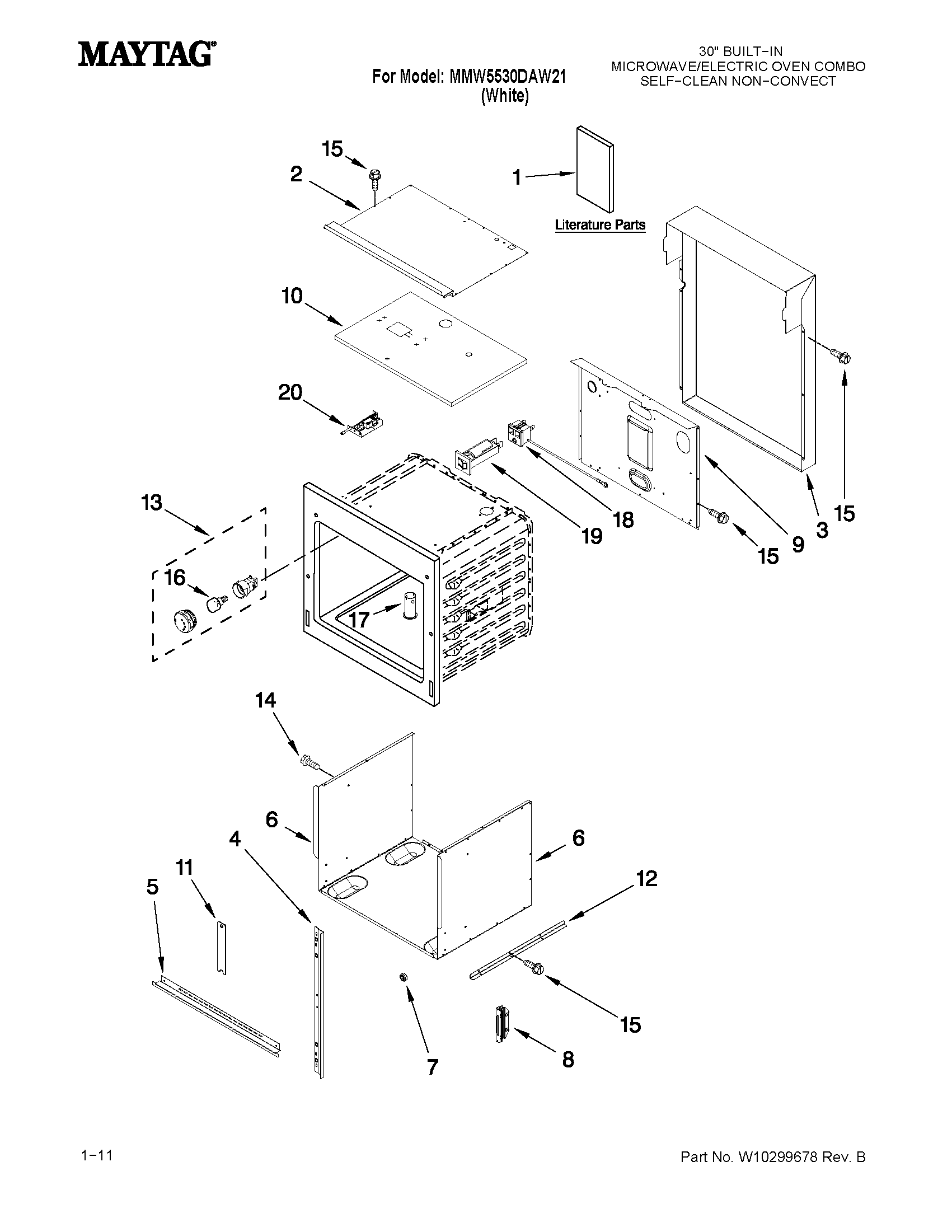 Maytag MMW5530DAW21 oven parts diagram
